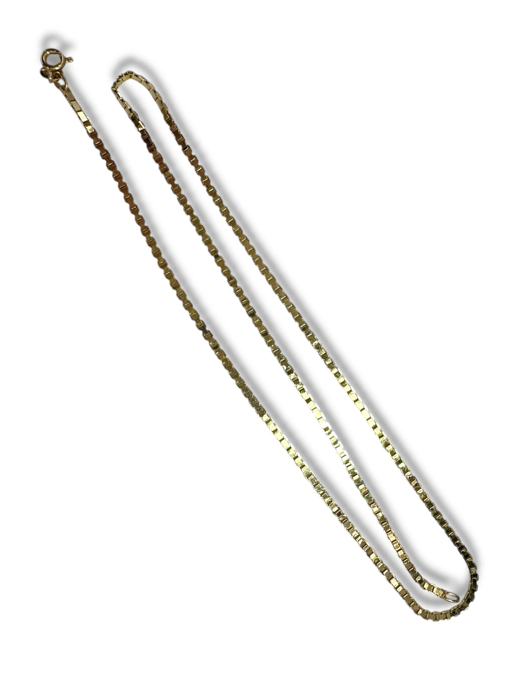 14k Flat Box Link Chain Necklace