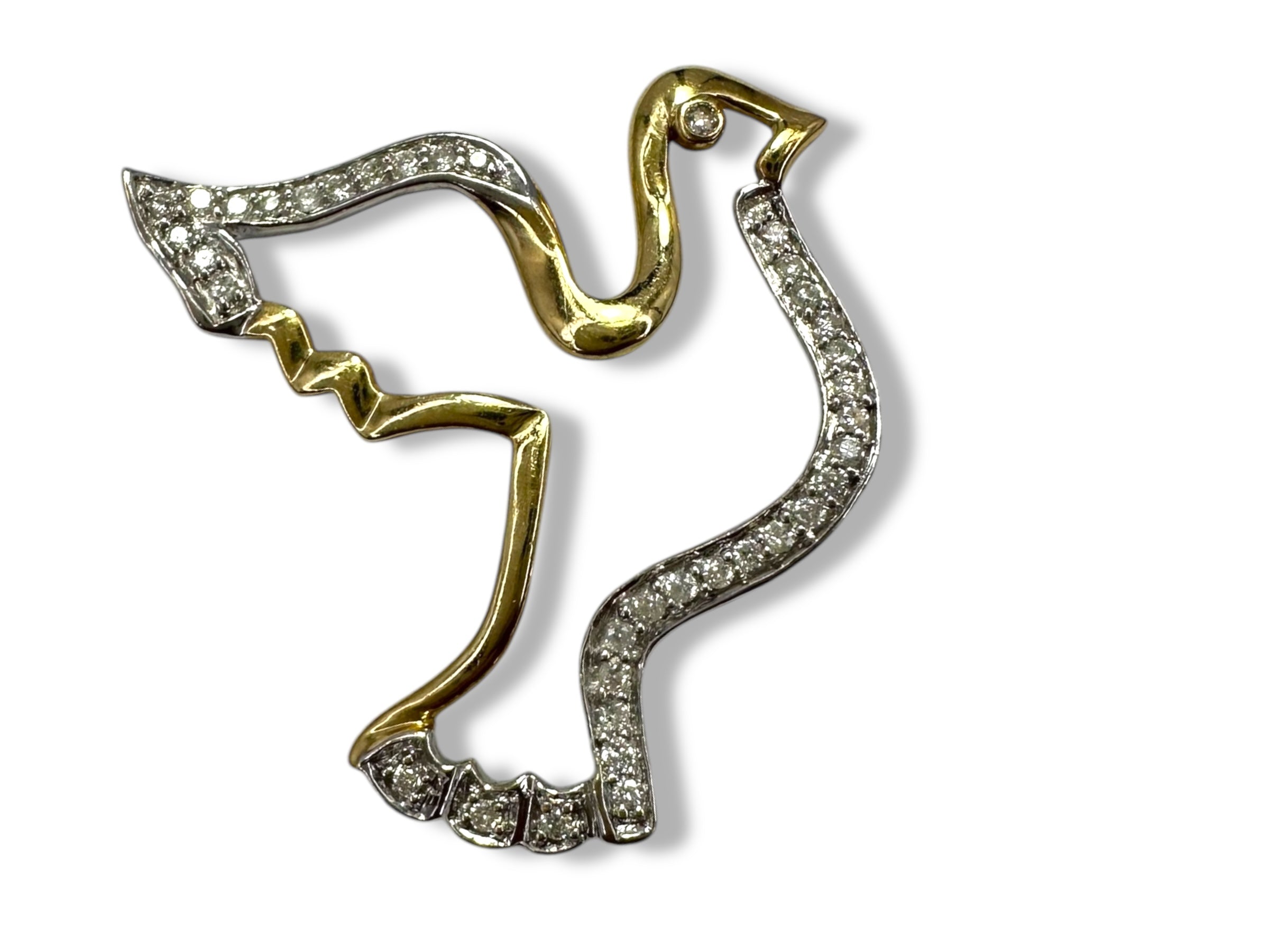 14k Diamond Dove Pendant