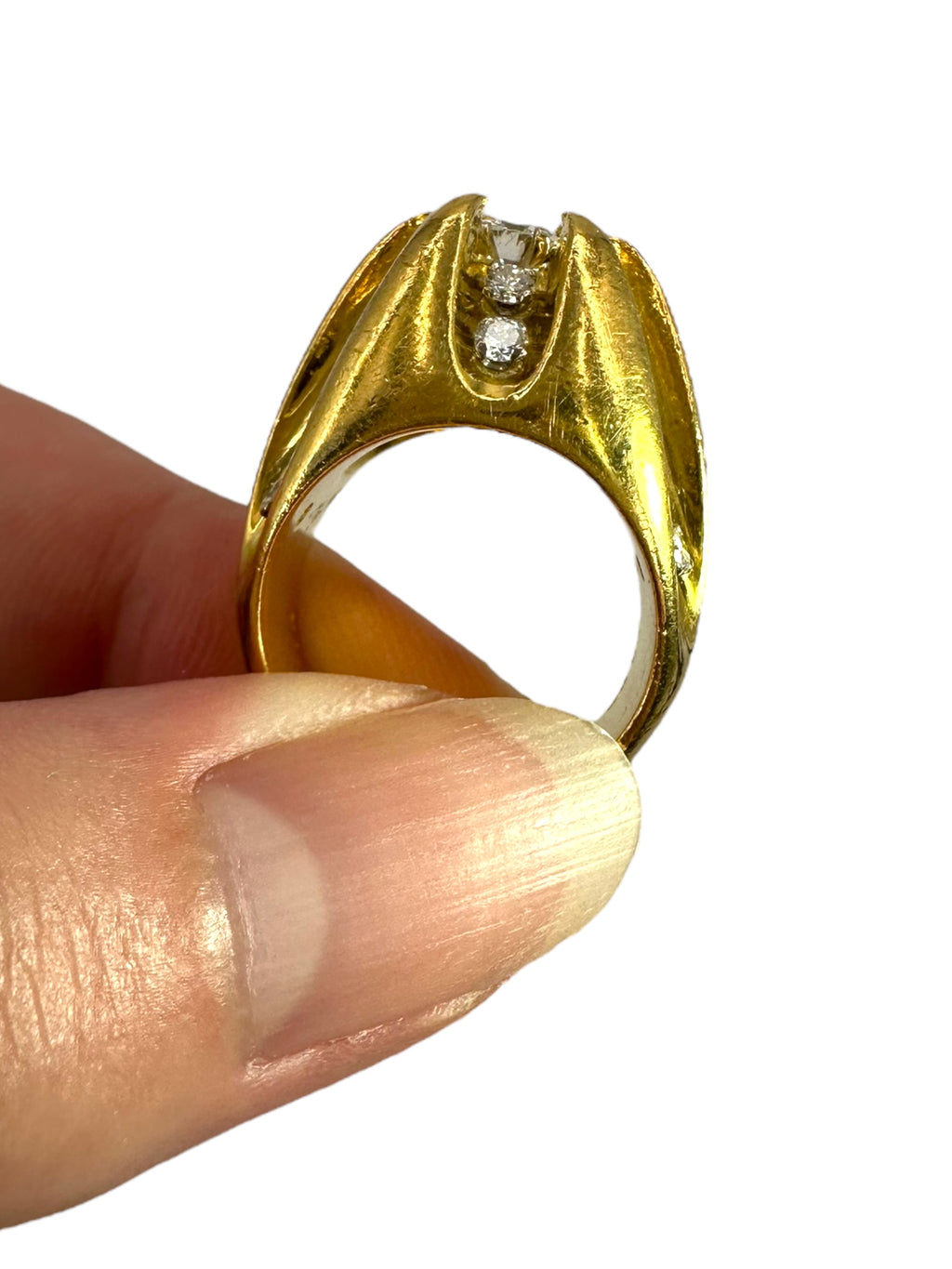 18k 1973 London Diamond Torpedo Ring