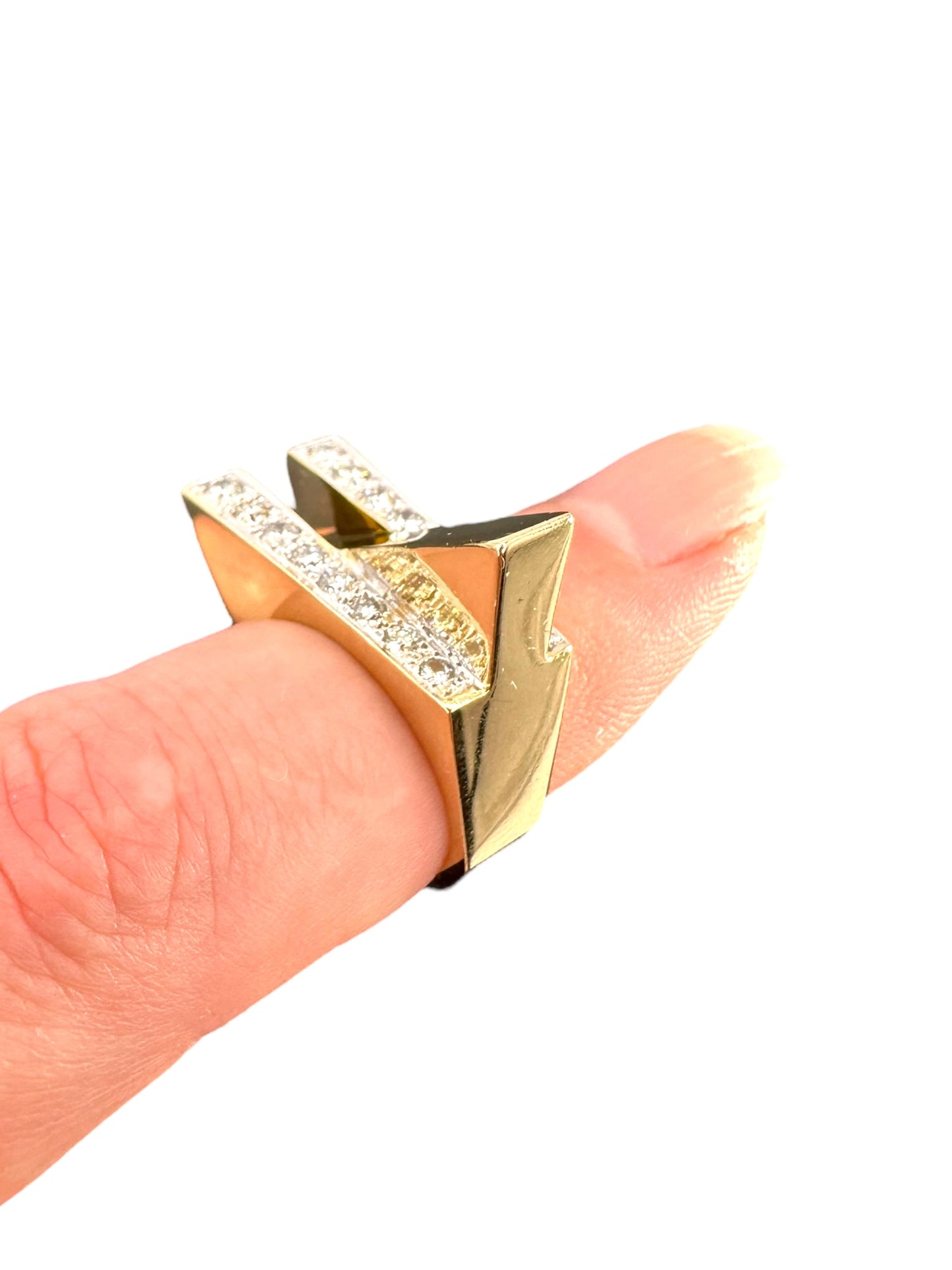 14k Geometric Diamond Ring