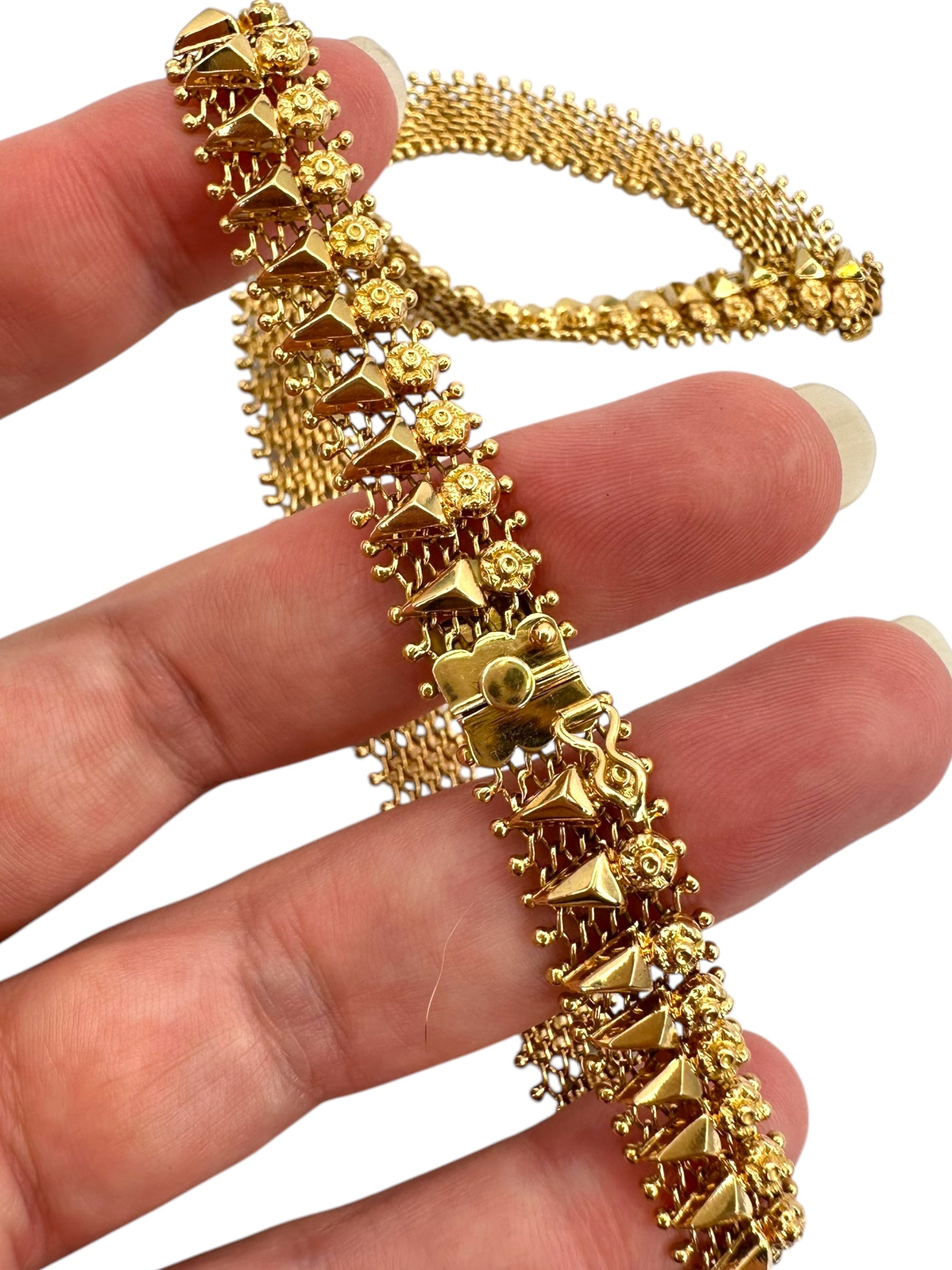 18k Flower Spike Collar Necklace