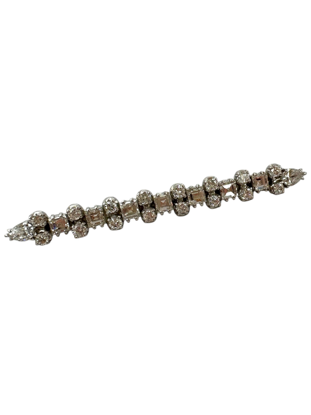 Platinum Diamond Bar Brooch