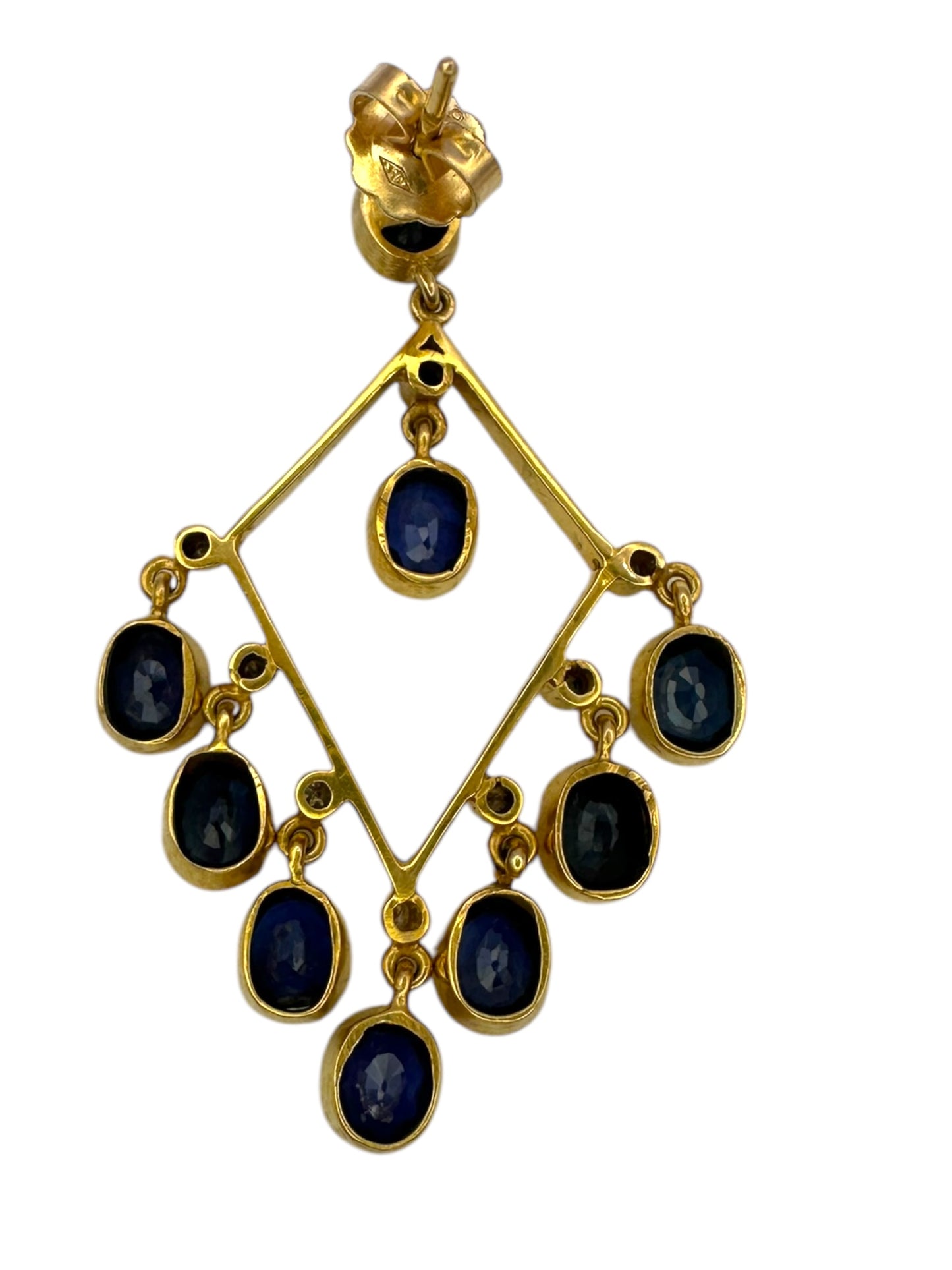 18k Sapphire Diamond Drop Earrings