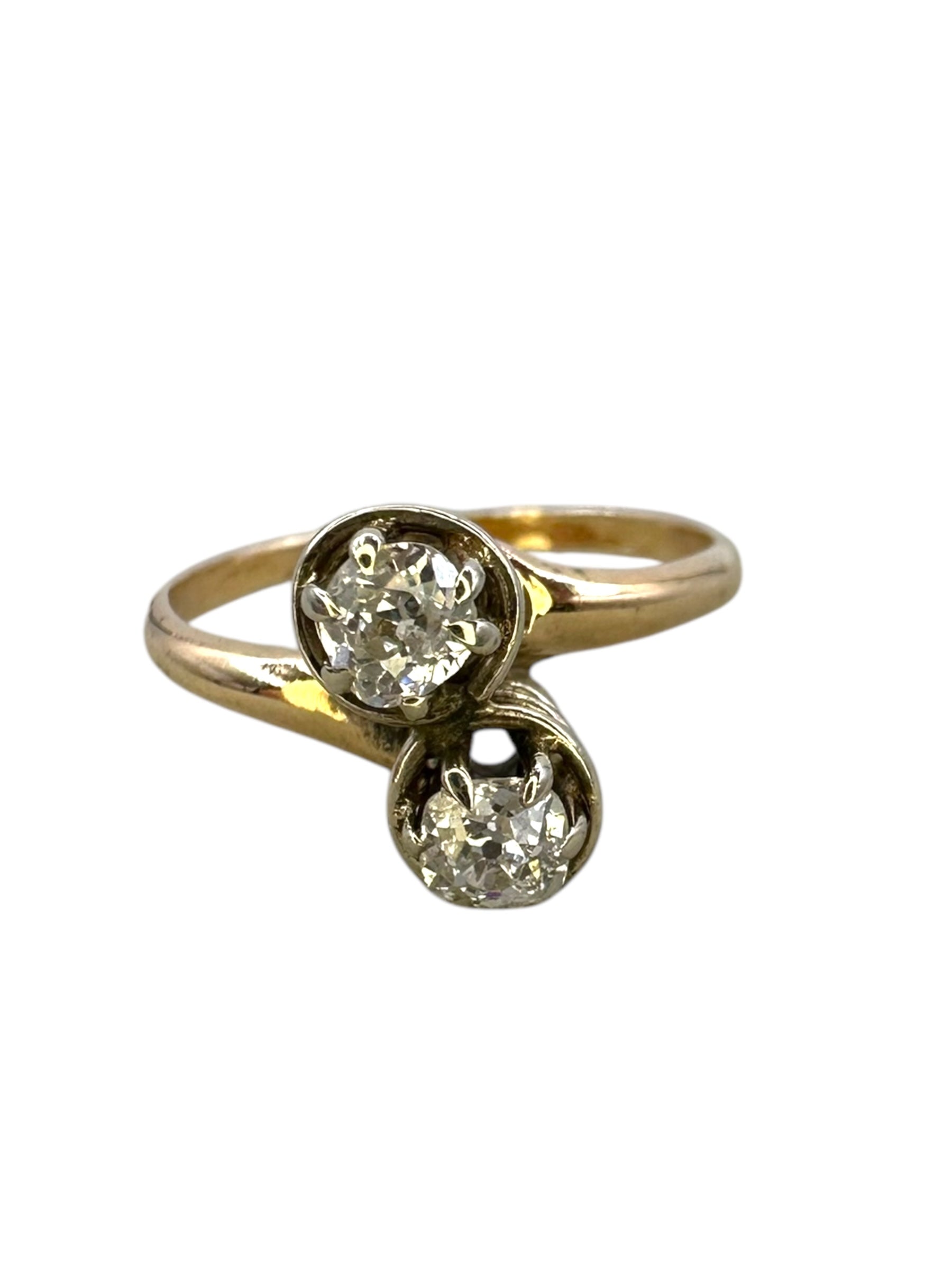 14k Diamond Toi Et Moi Ring