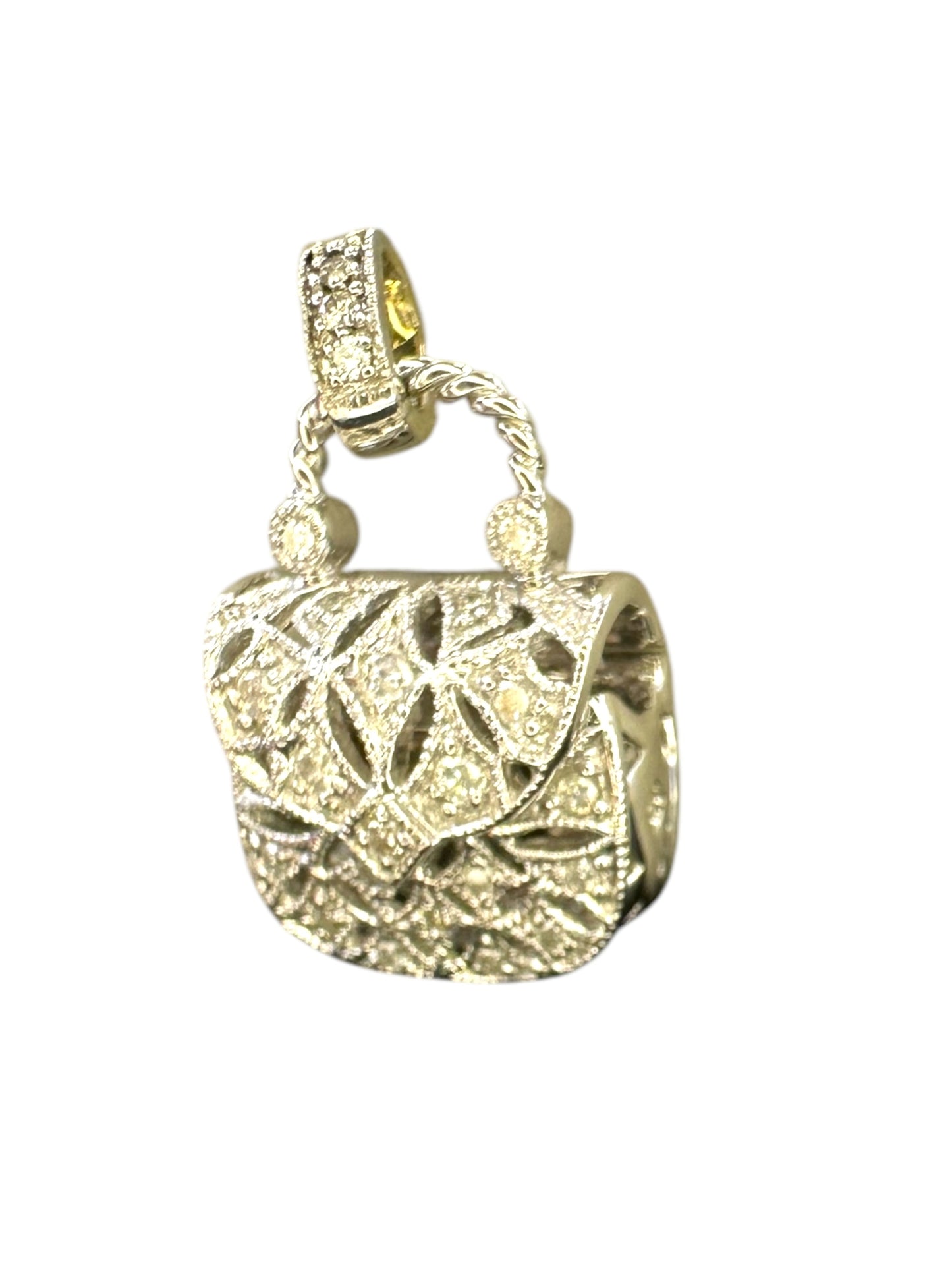 14k Diamond Purse Charm