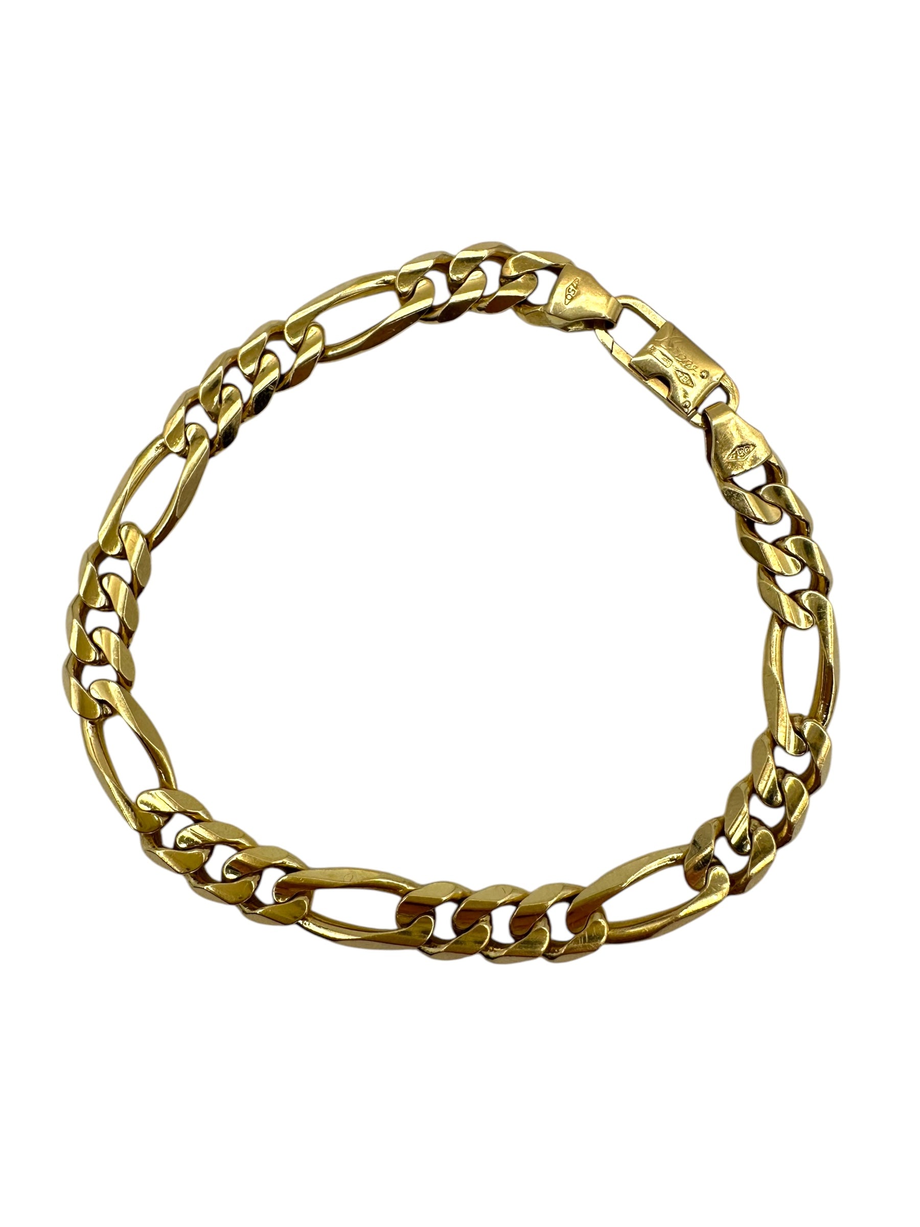 18k Figaro Link Bracelet