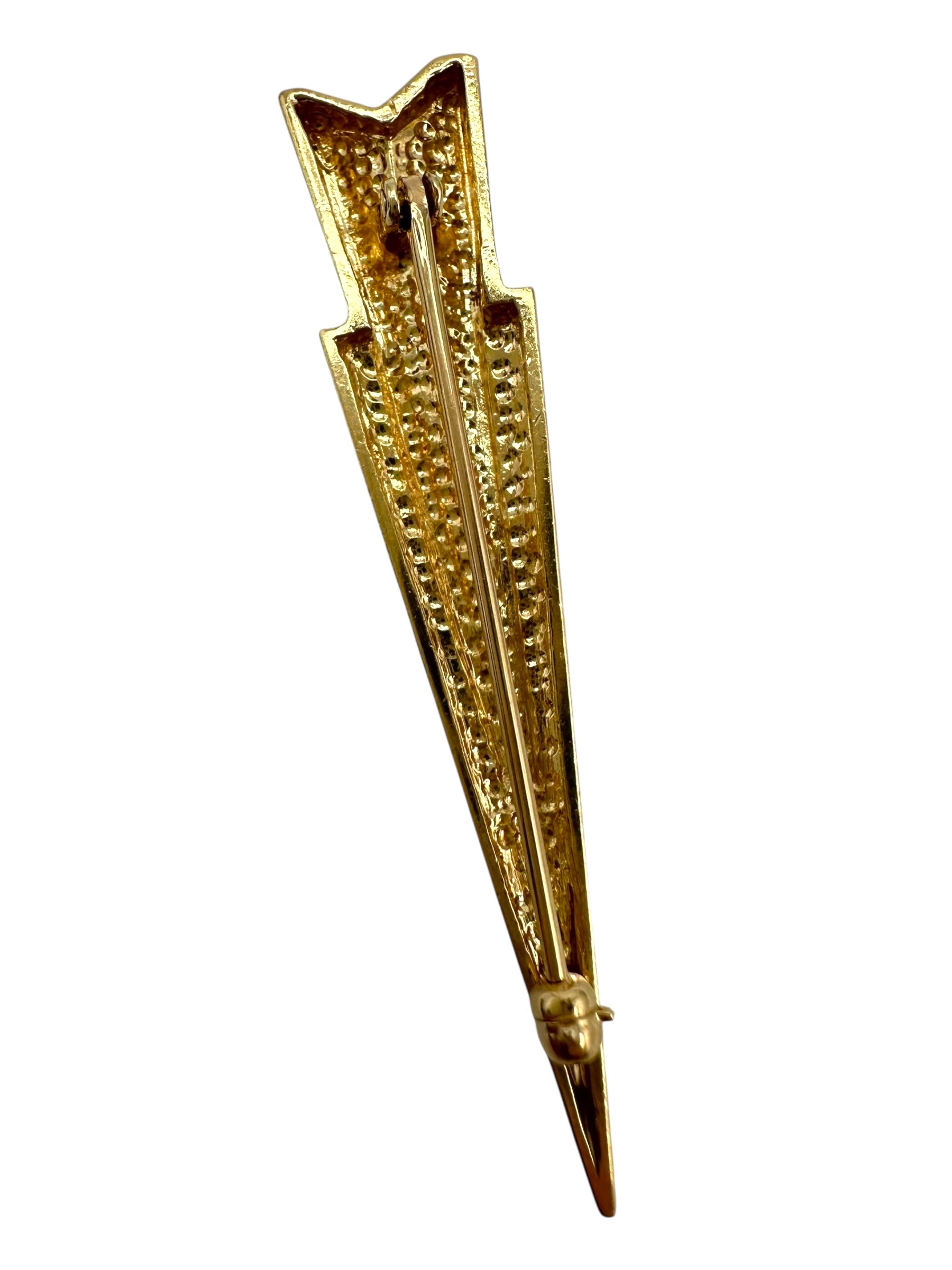14k Arrow Head Diamond Brooch
