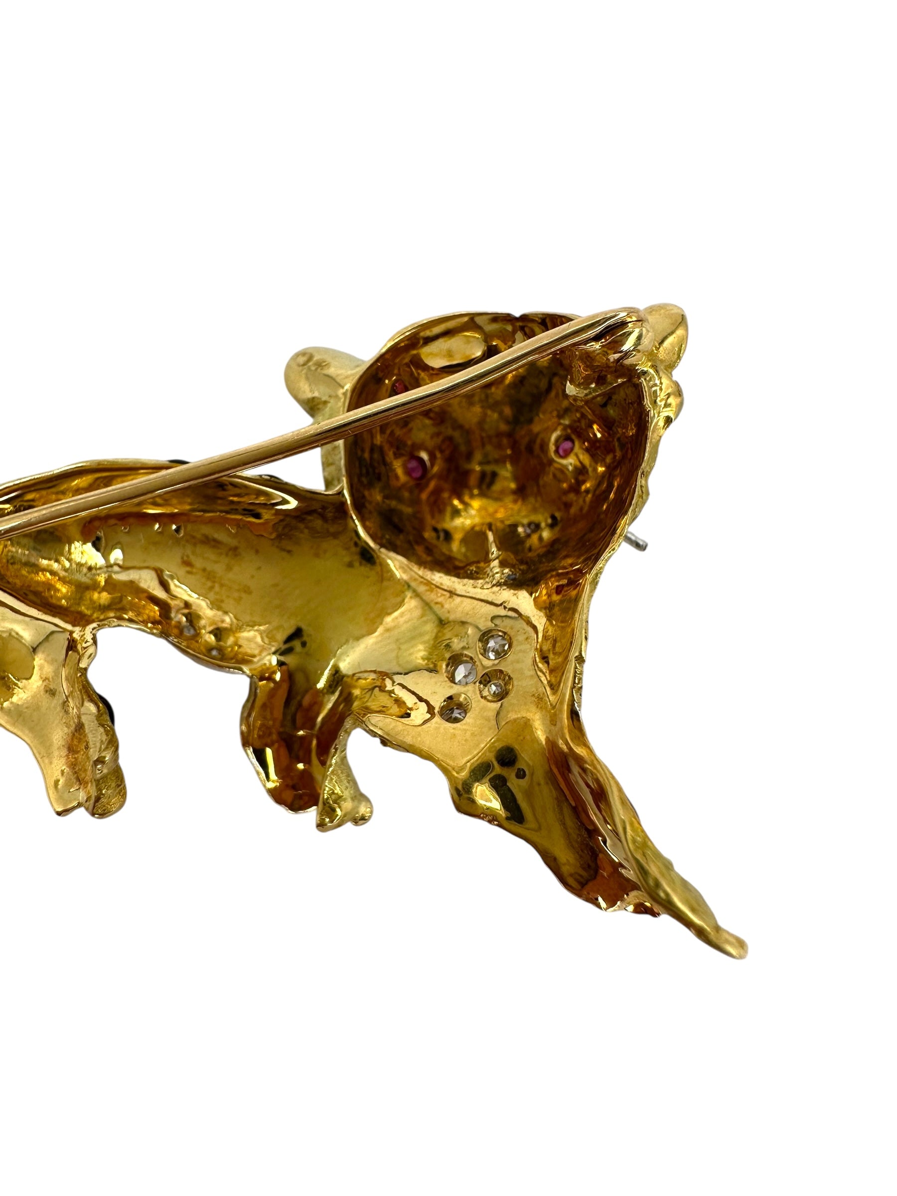 18k Diamond Cheetah Brooch