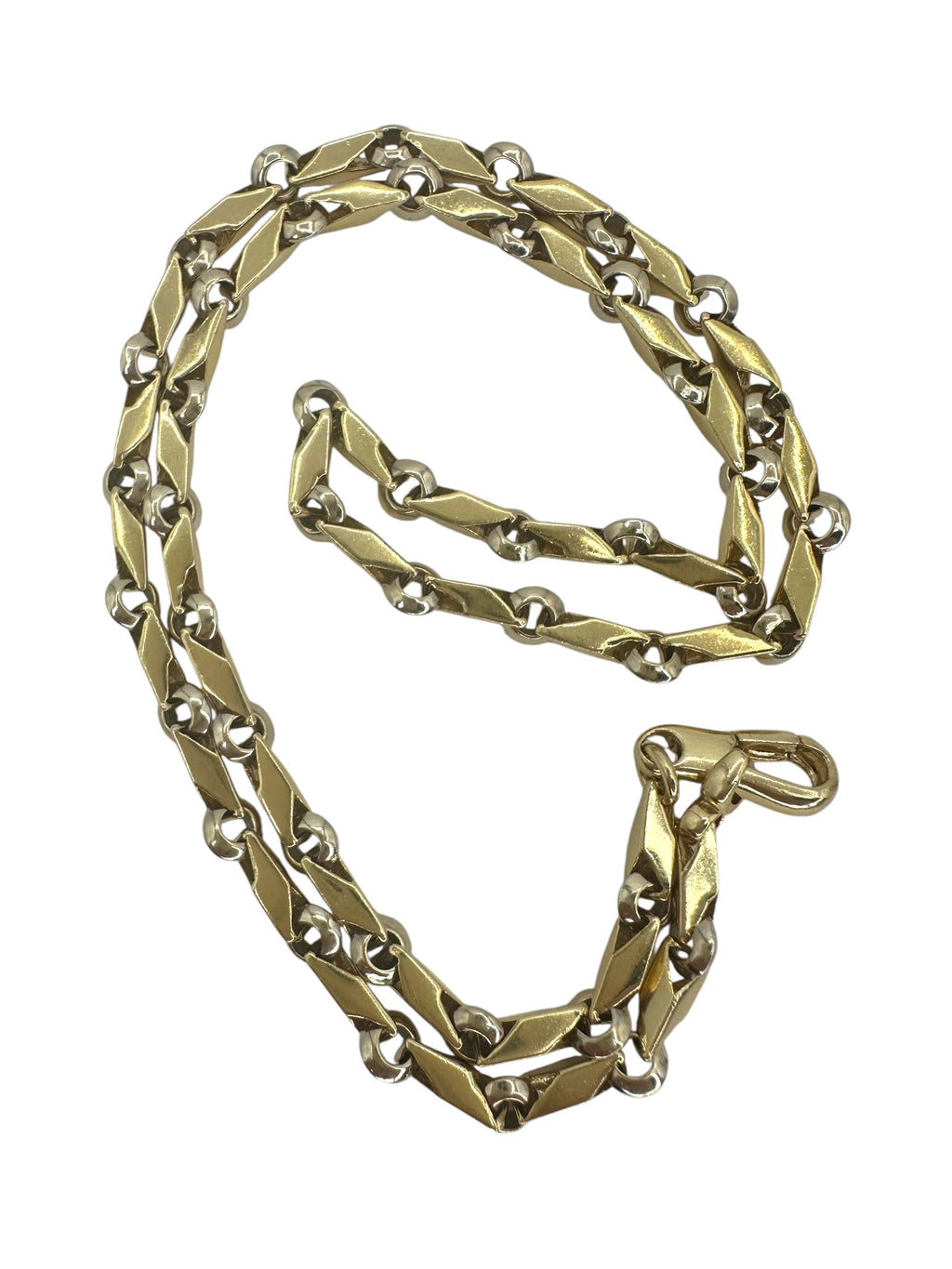 14k Two Tone Fancy Link Necklace