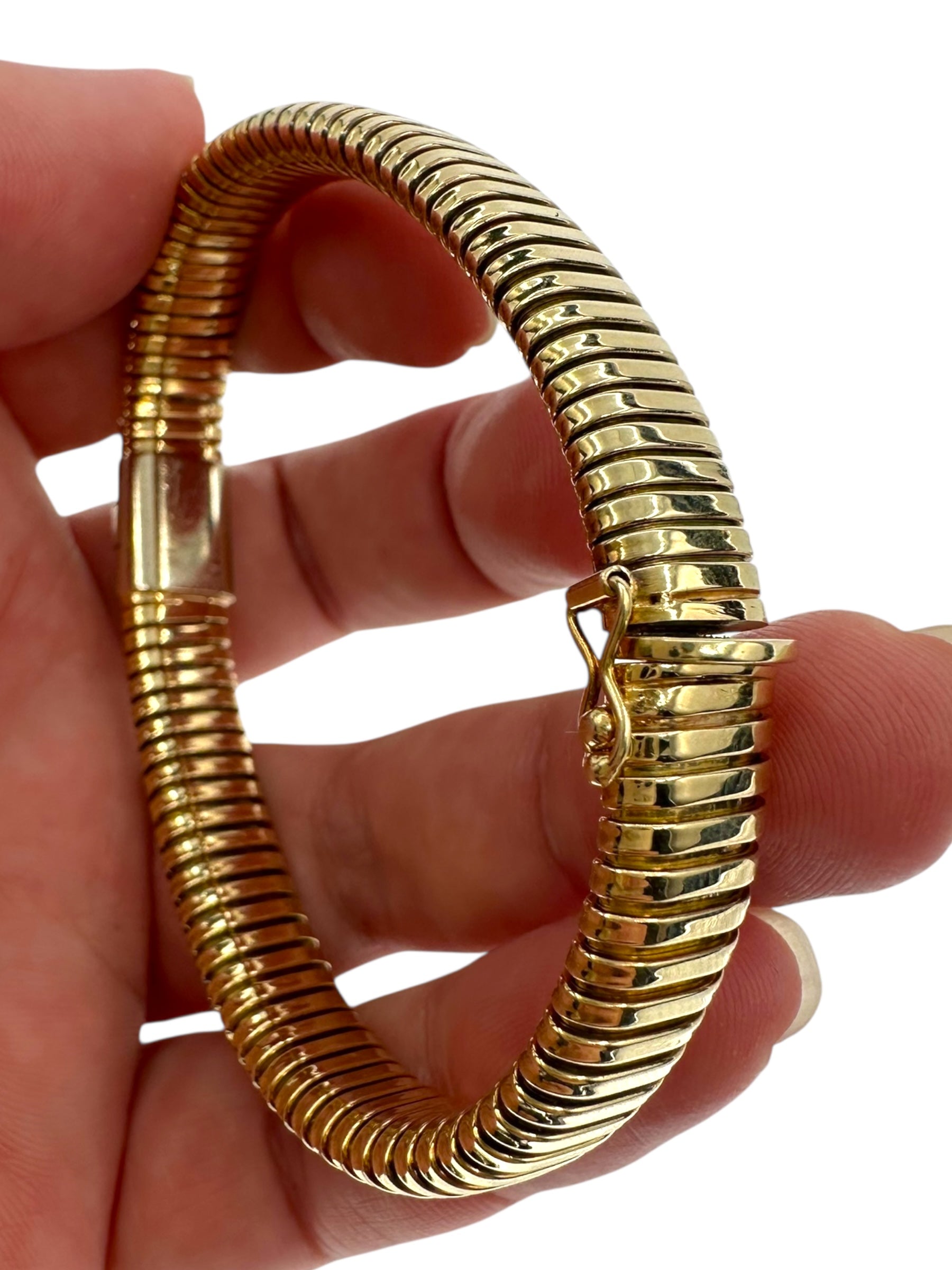 14k Diamond Station Tubogas Bracelet
