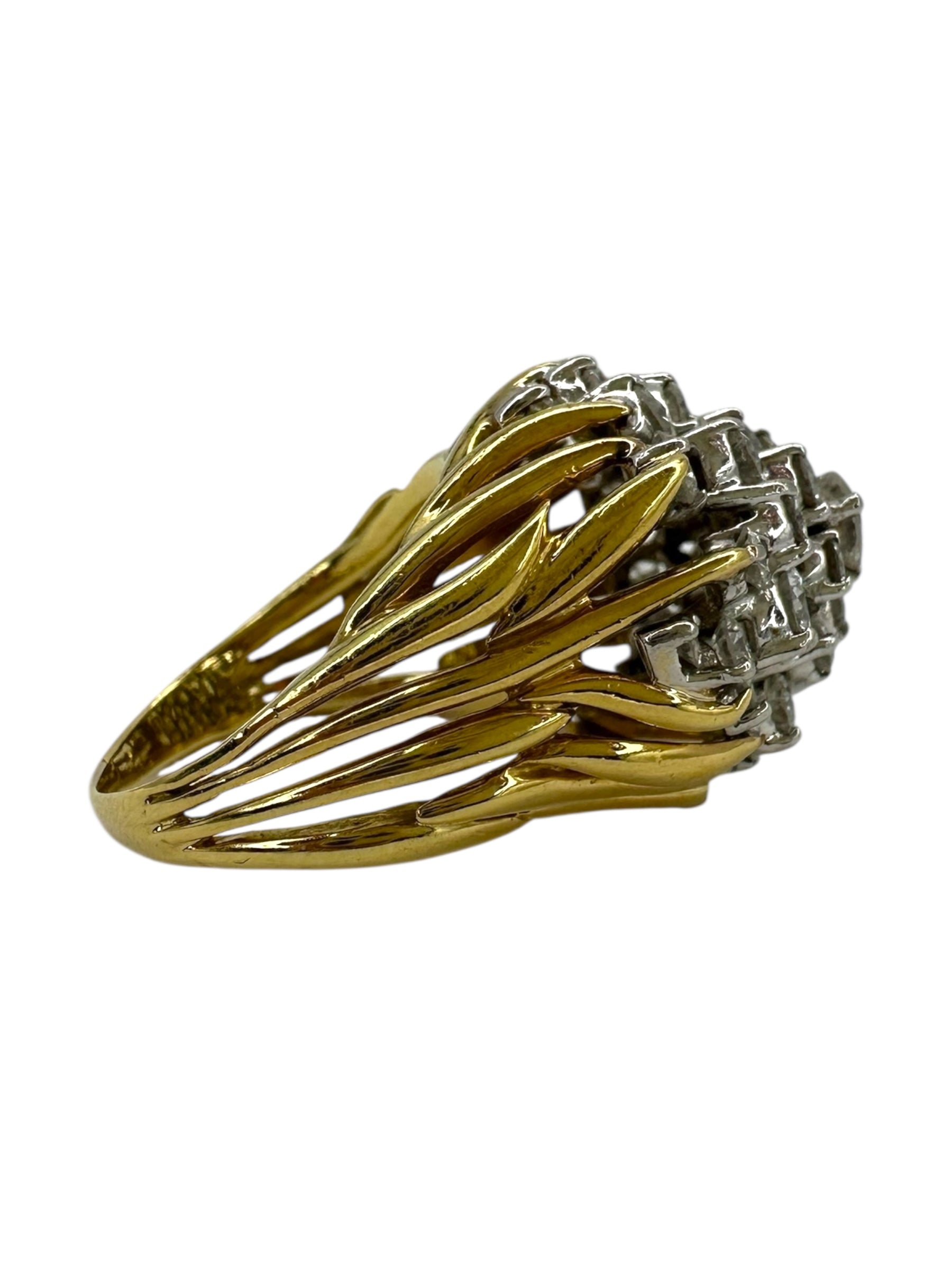 18k Flame Cluster Ring