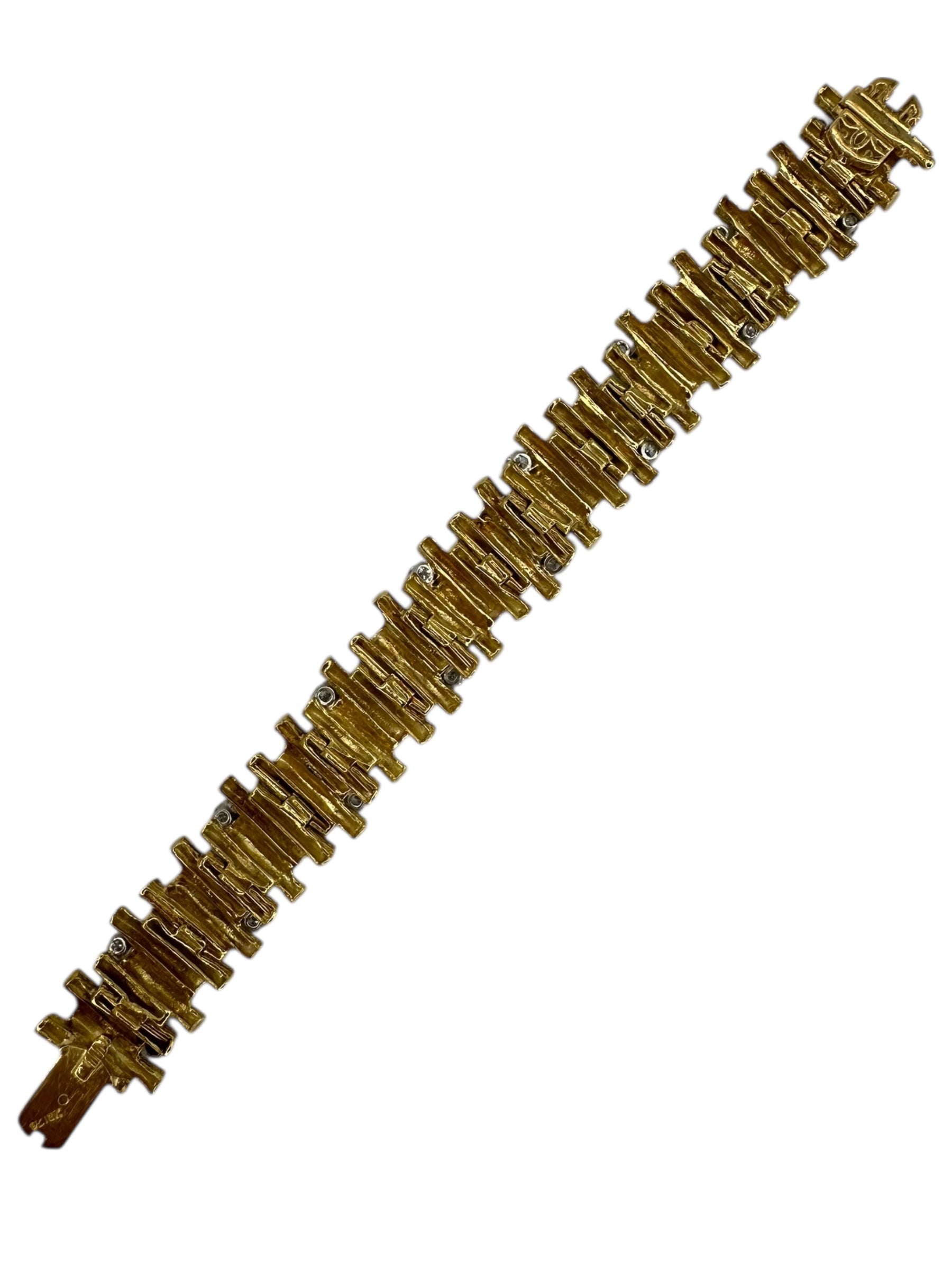 18k Textured Diamond Bracelet