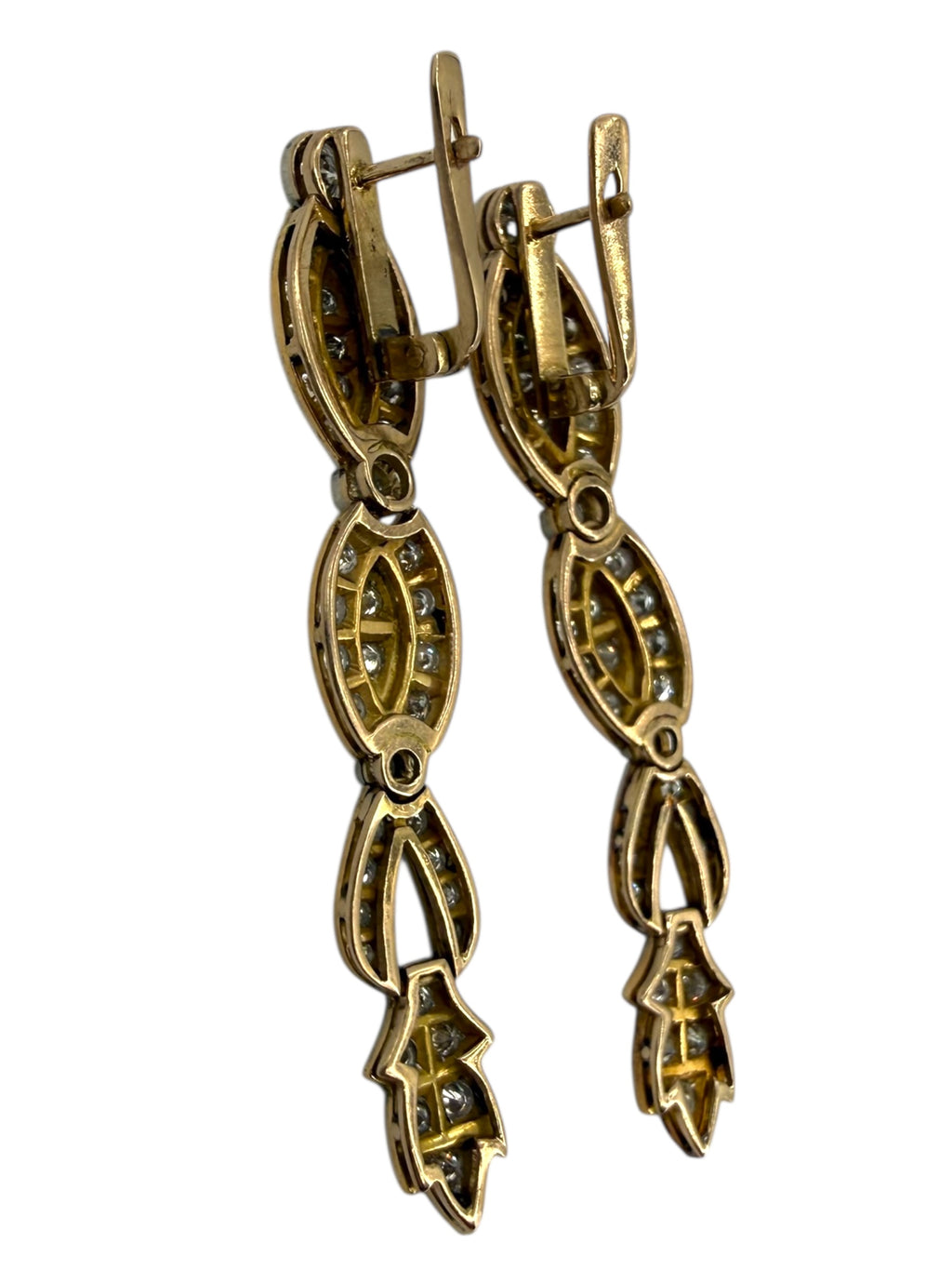 18k/ Platinum Diamond Drop Earrings