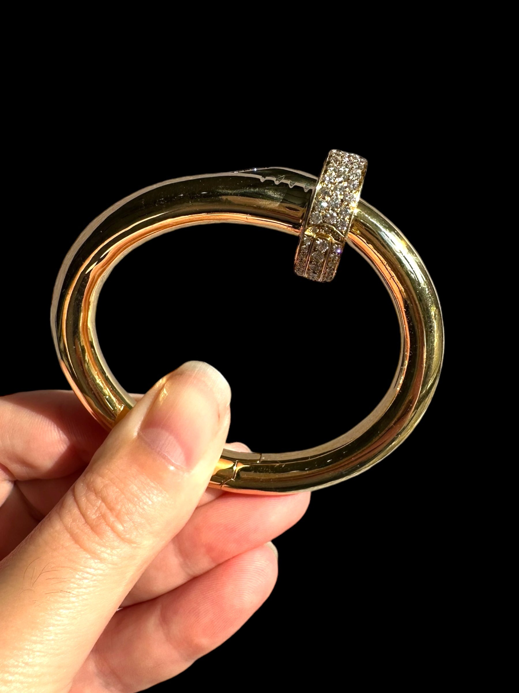 18k Statement Diamond Nail Bracelet