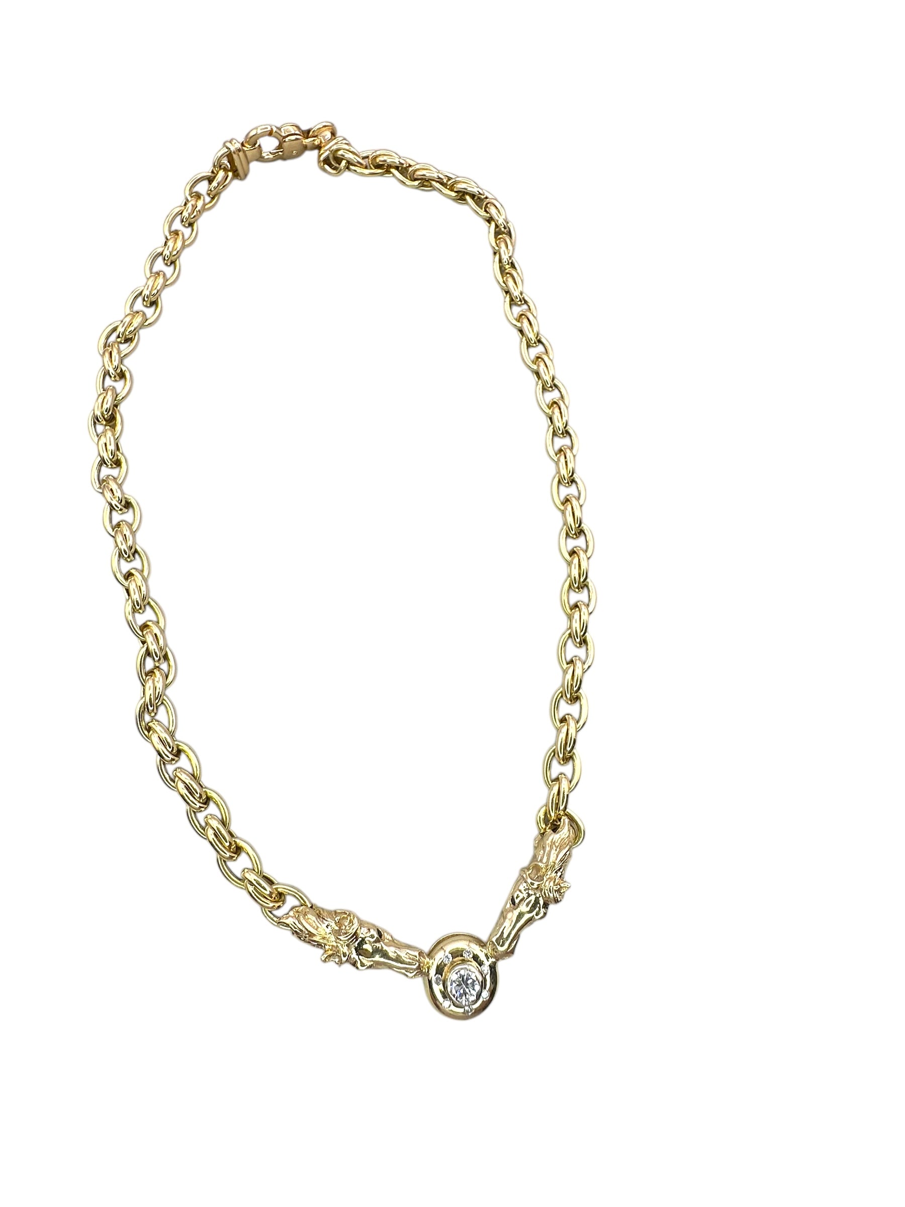 14k Diamond Horsehead Necklace