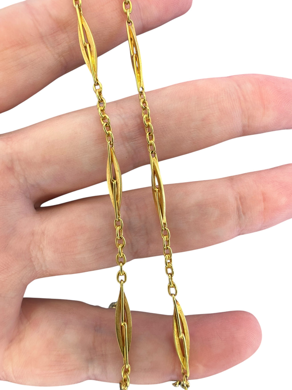 14k Twist Diamond Link Watch Chain