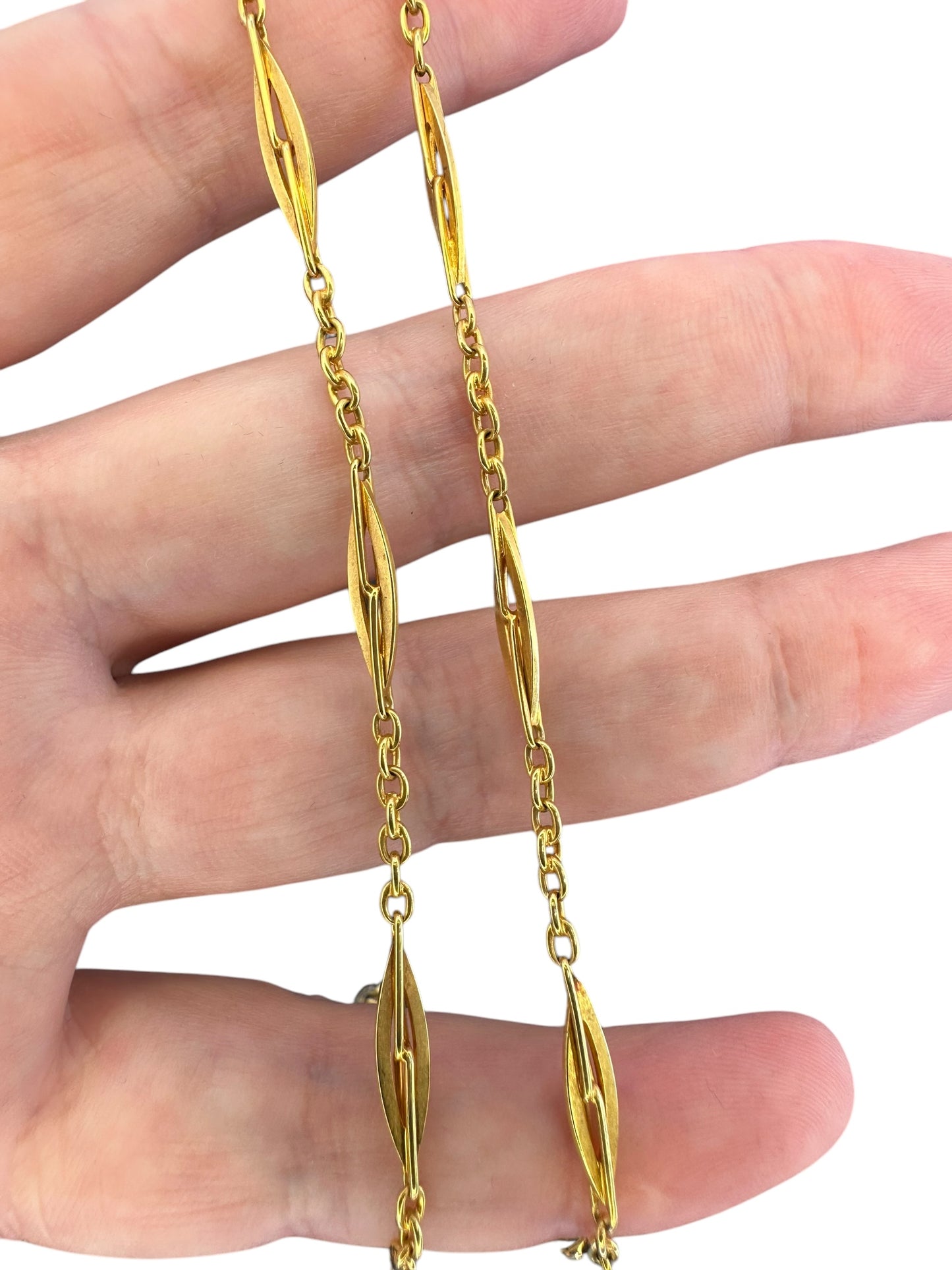 14k Twist Diamond Link Watch Chain