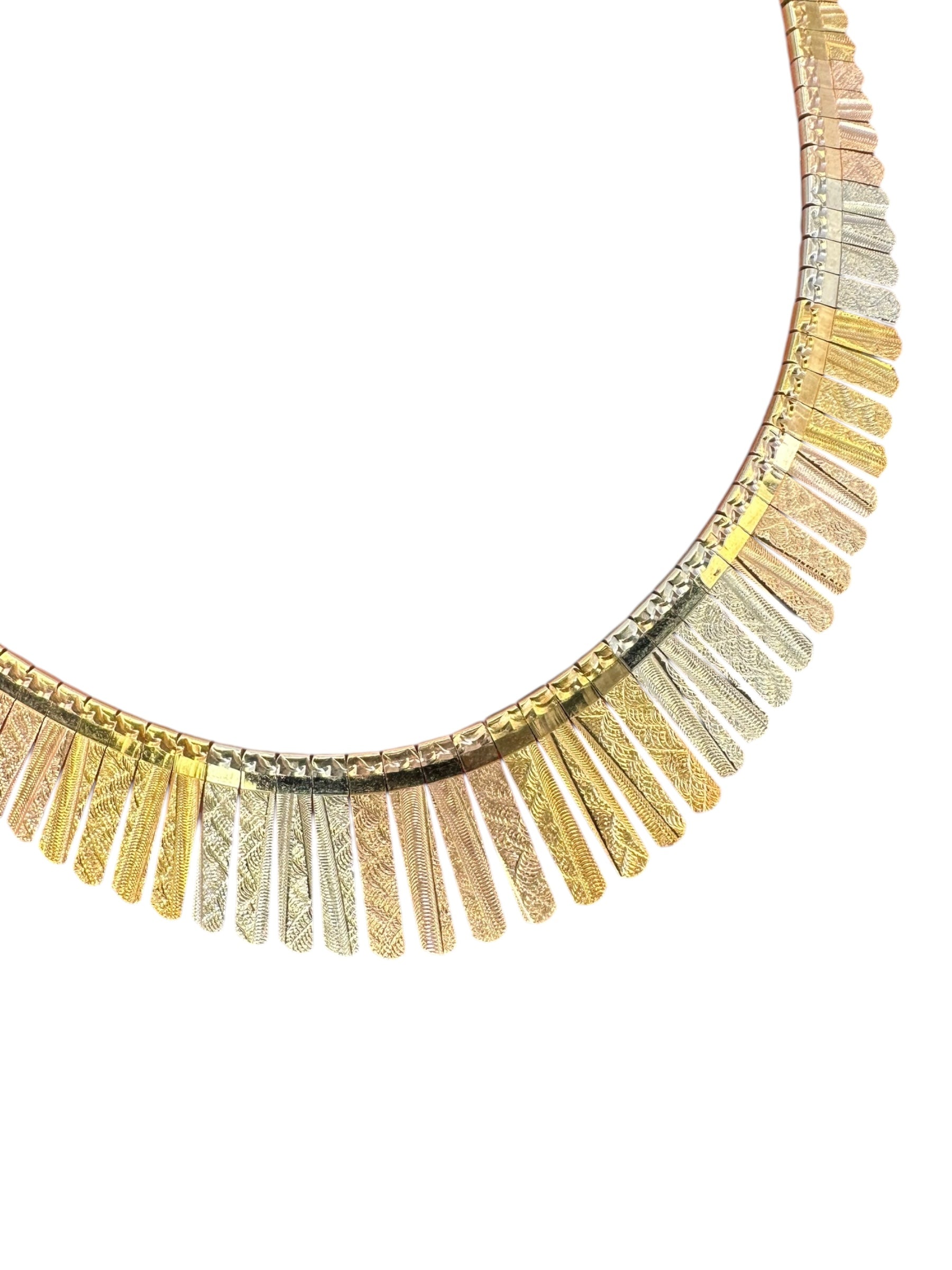 18k Tri-tone Gold Cleopatra Necklace