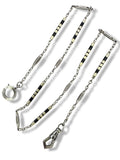 14k White Gold Enamel Watch Chain
