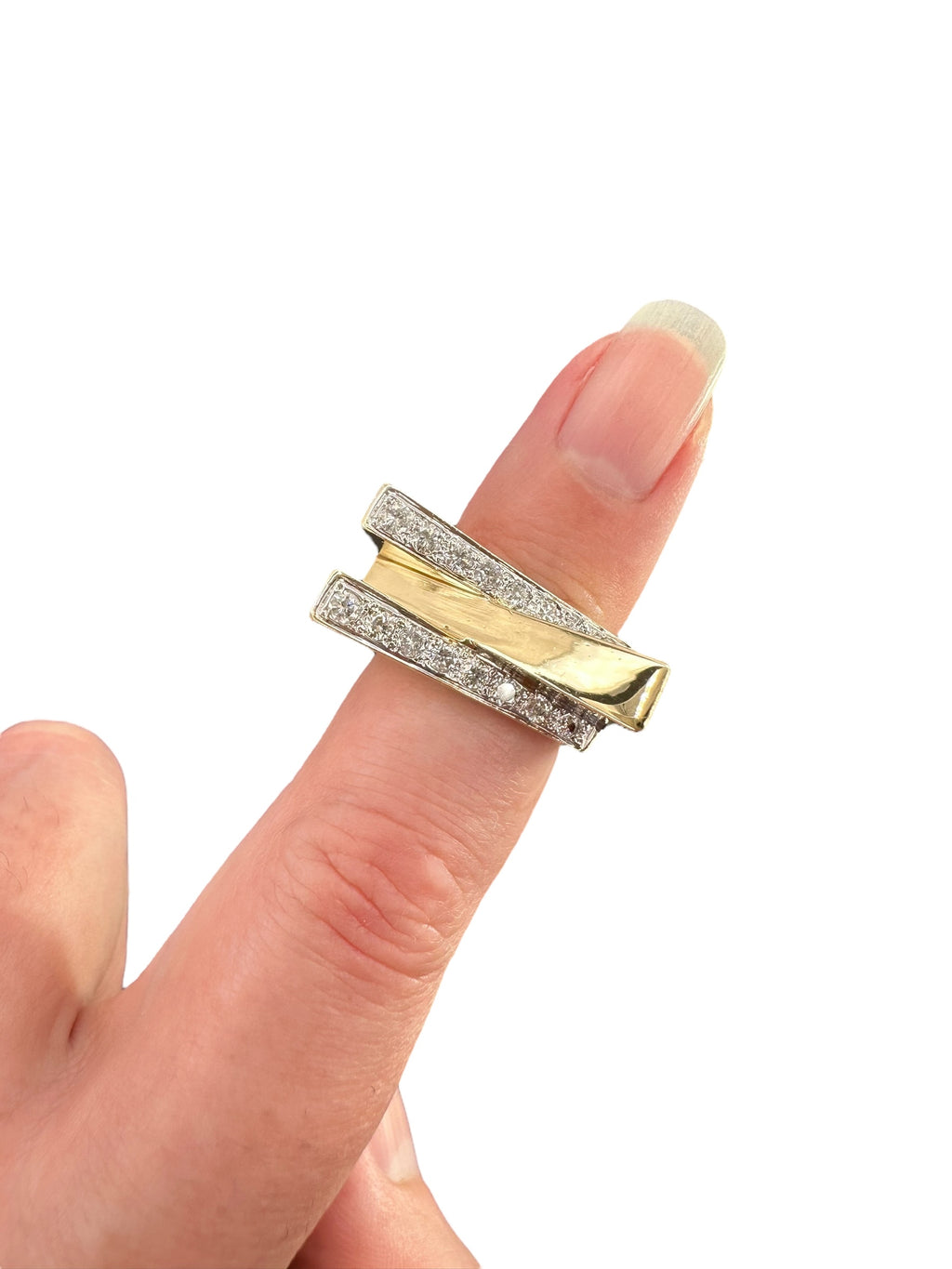 14k Geometric Diamond Ring