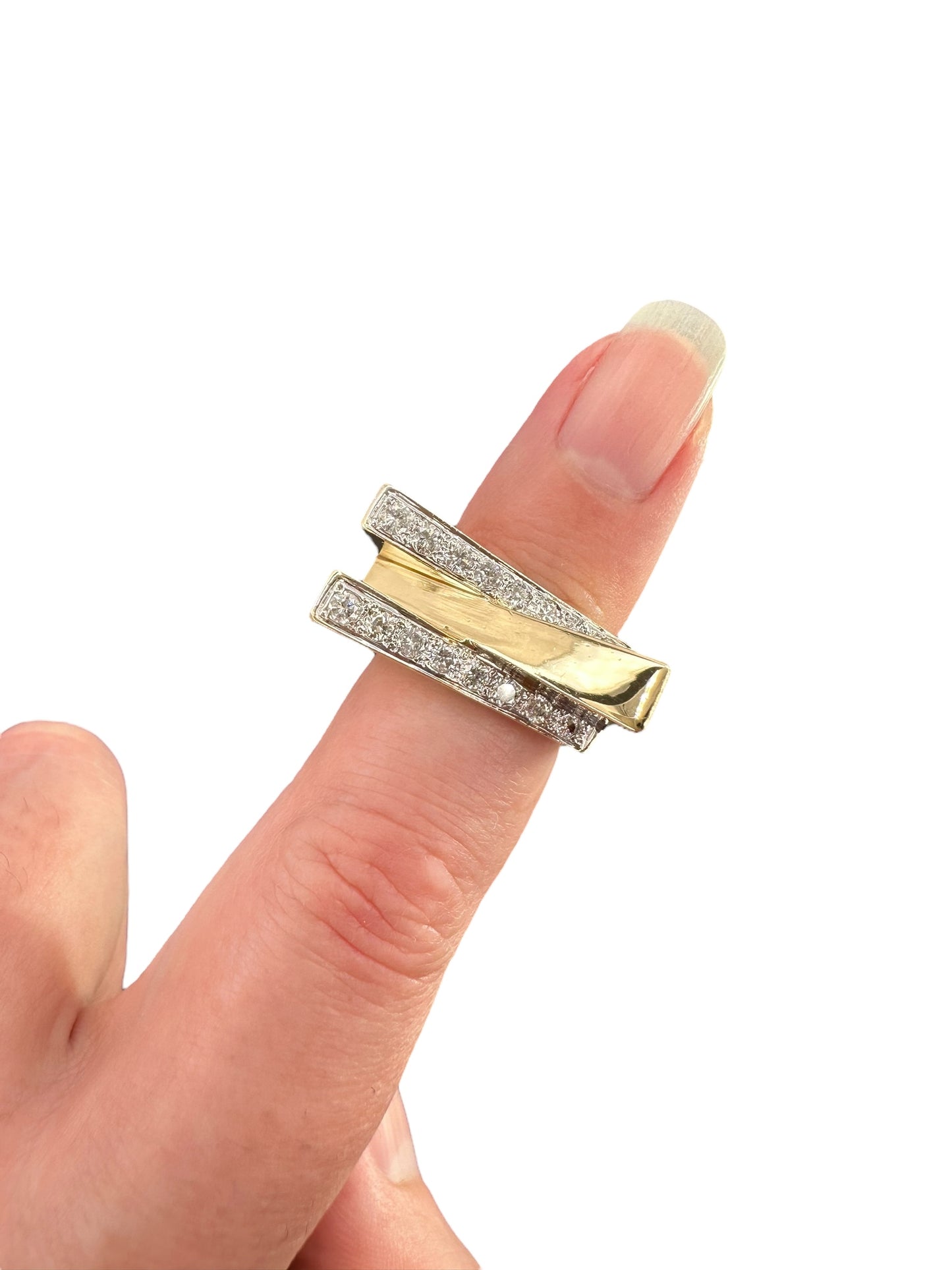 14k Geometric Diamond Ring