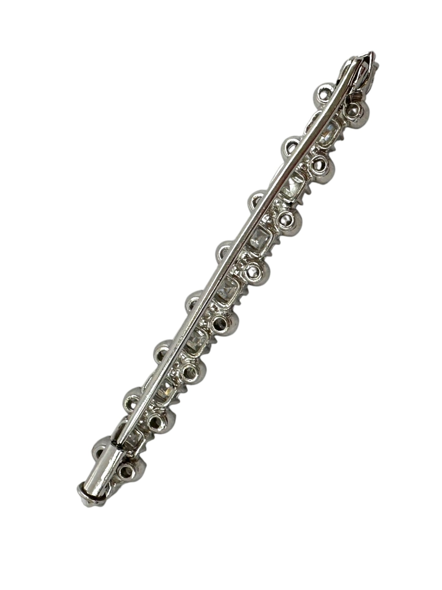 Platinum Diamond Bar Brooch
