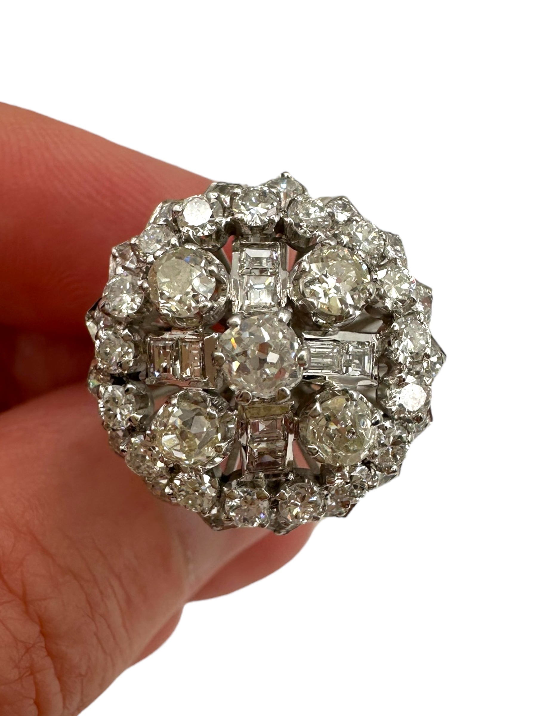 18k Diamond Cross Cluster Ring