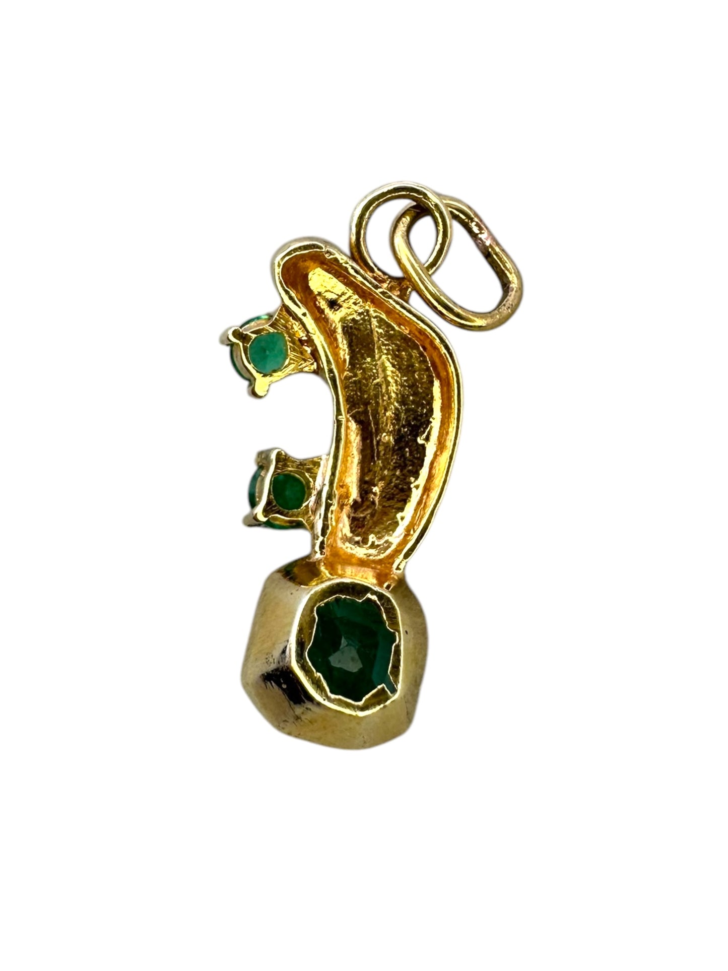 18k Dainty Emerald Pendant