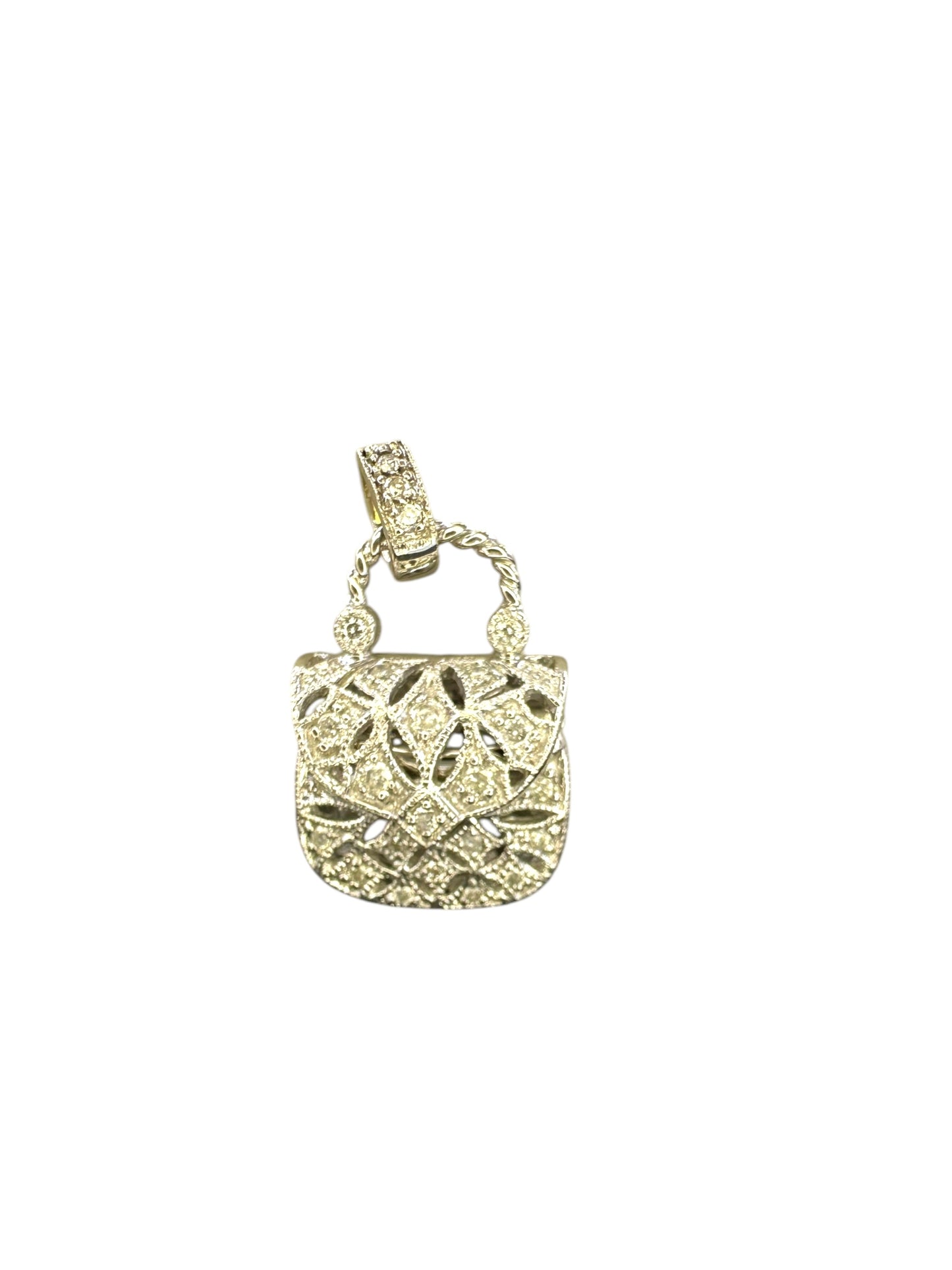 14k Diamond Purse Charm