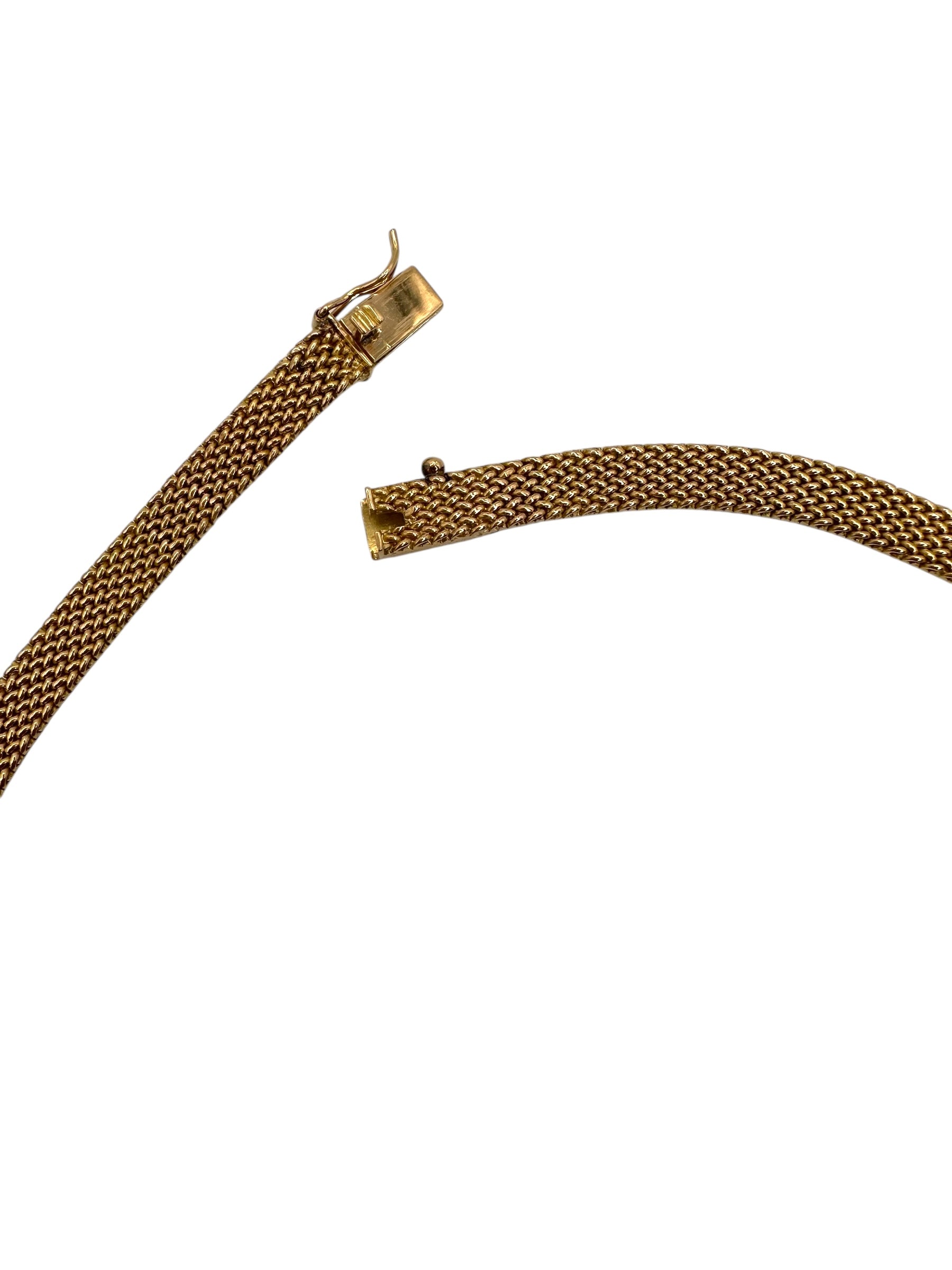 18k Retro Diamond Mesh Necklace
