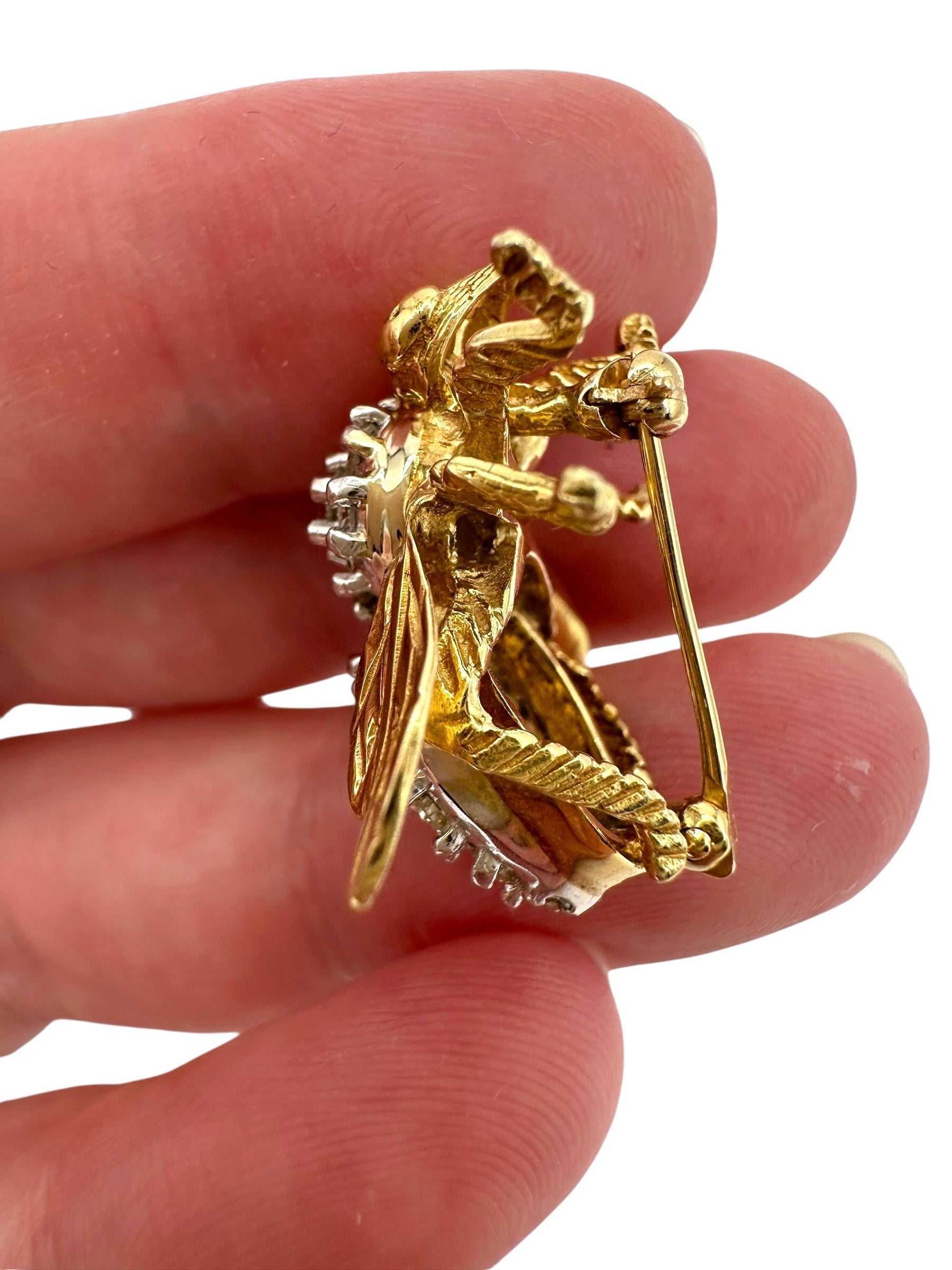 14k Diamond Bee Pin