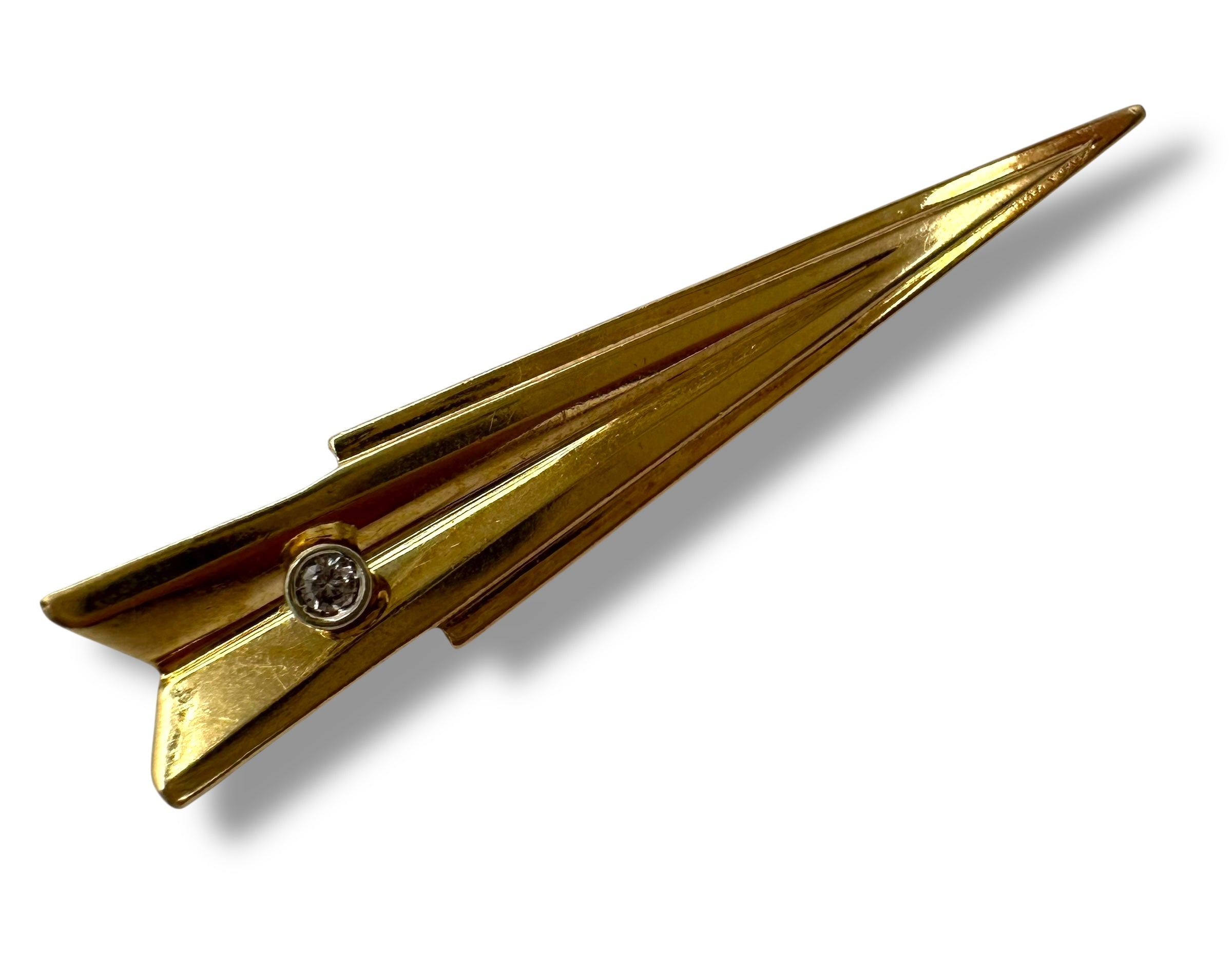 14k Arrow Head Diamond Brooch