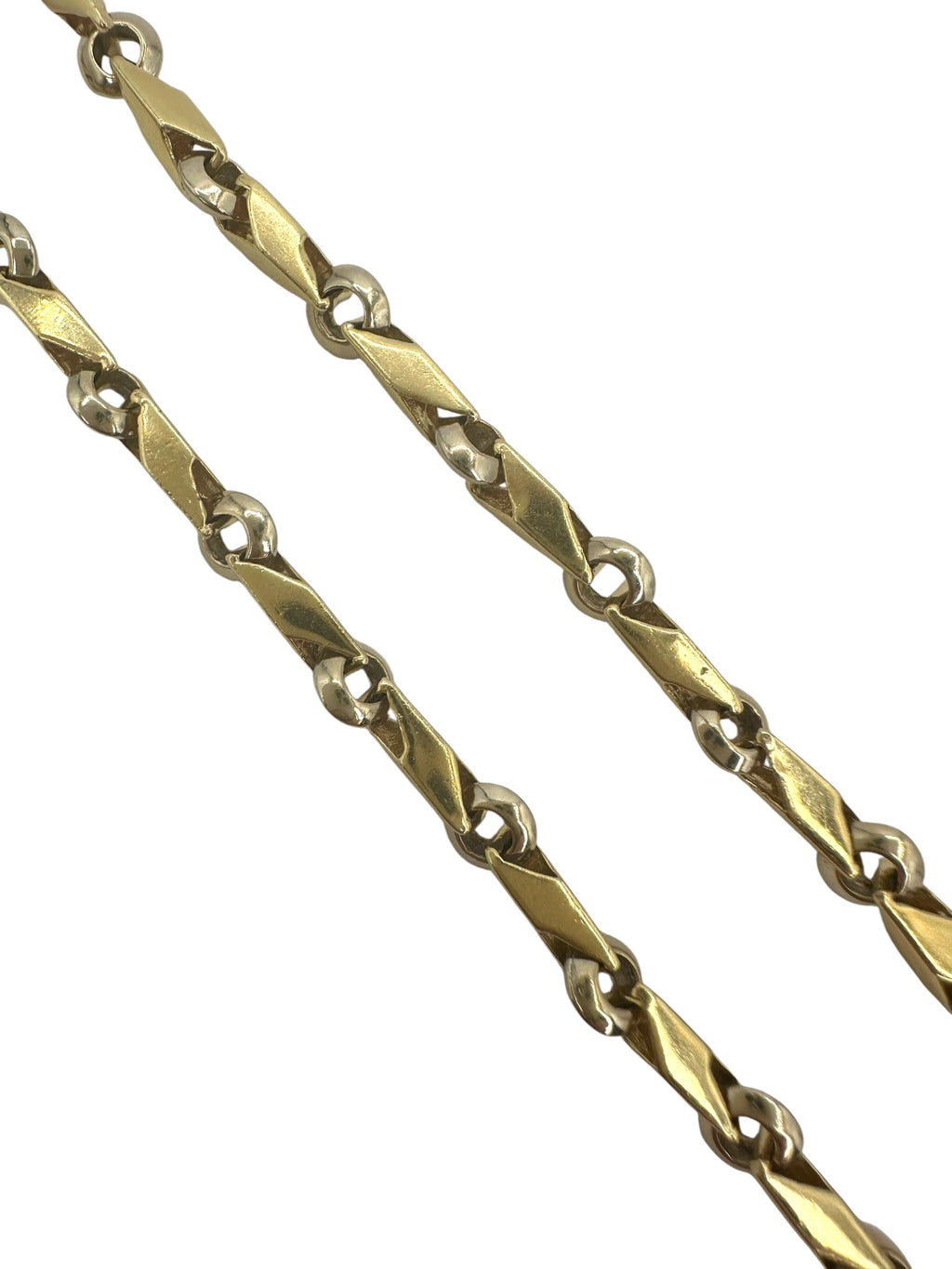 14k Two Tone Fancy Link Necklace