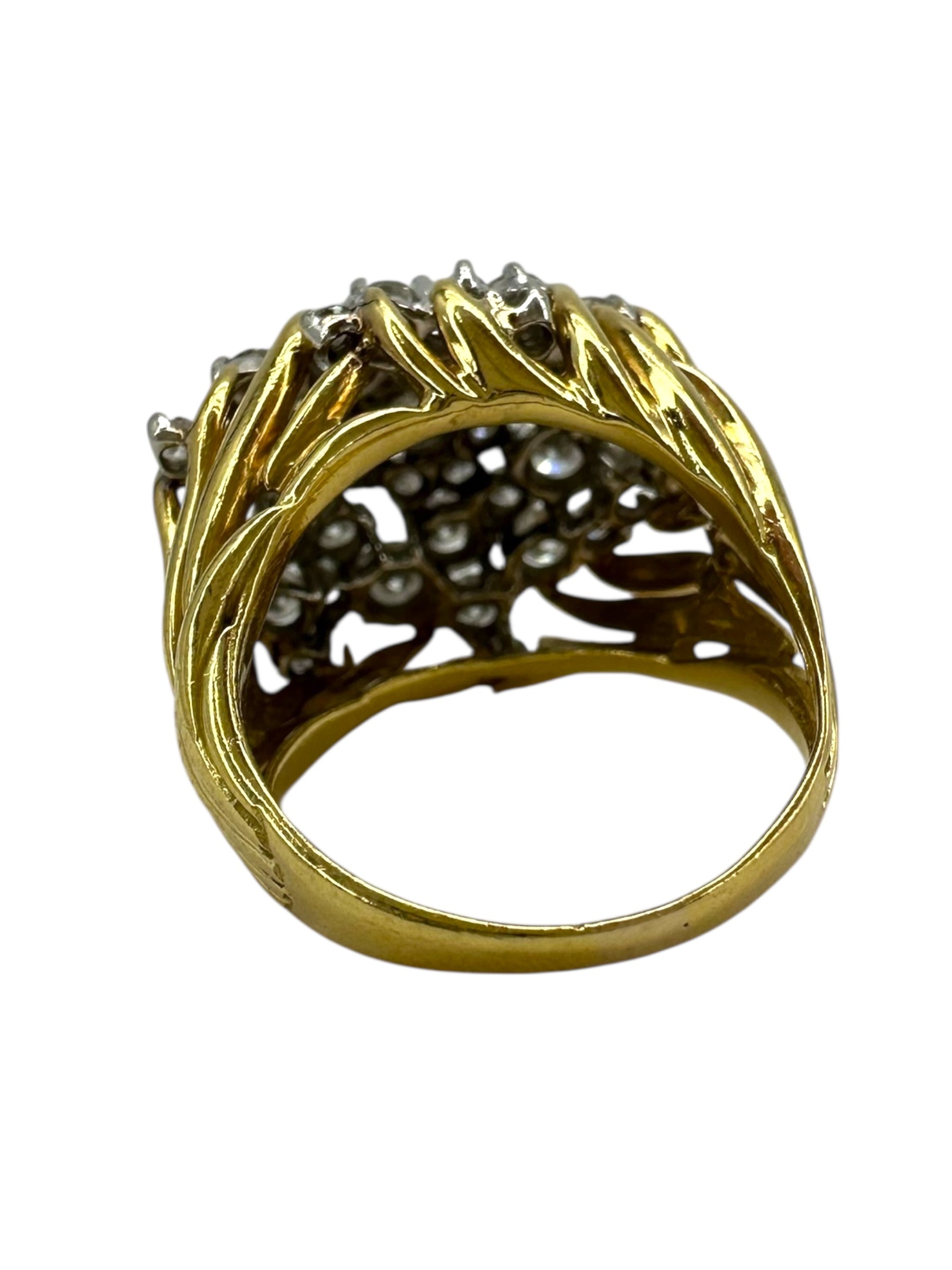 18k Flame Cluster Ring