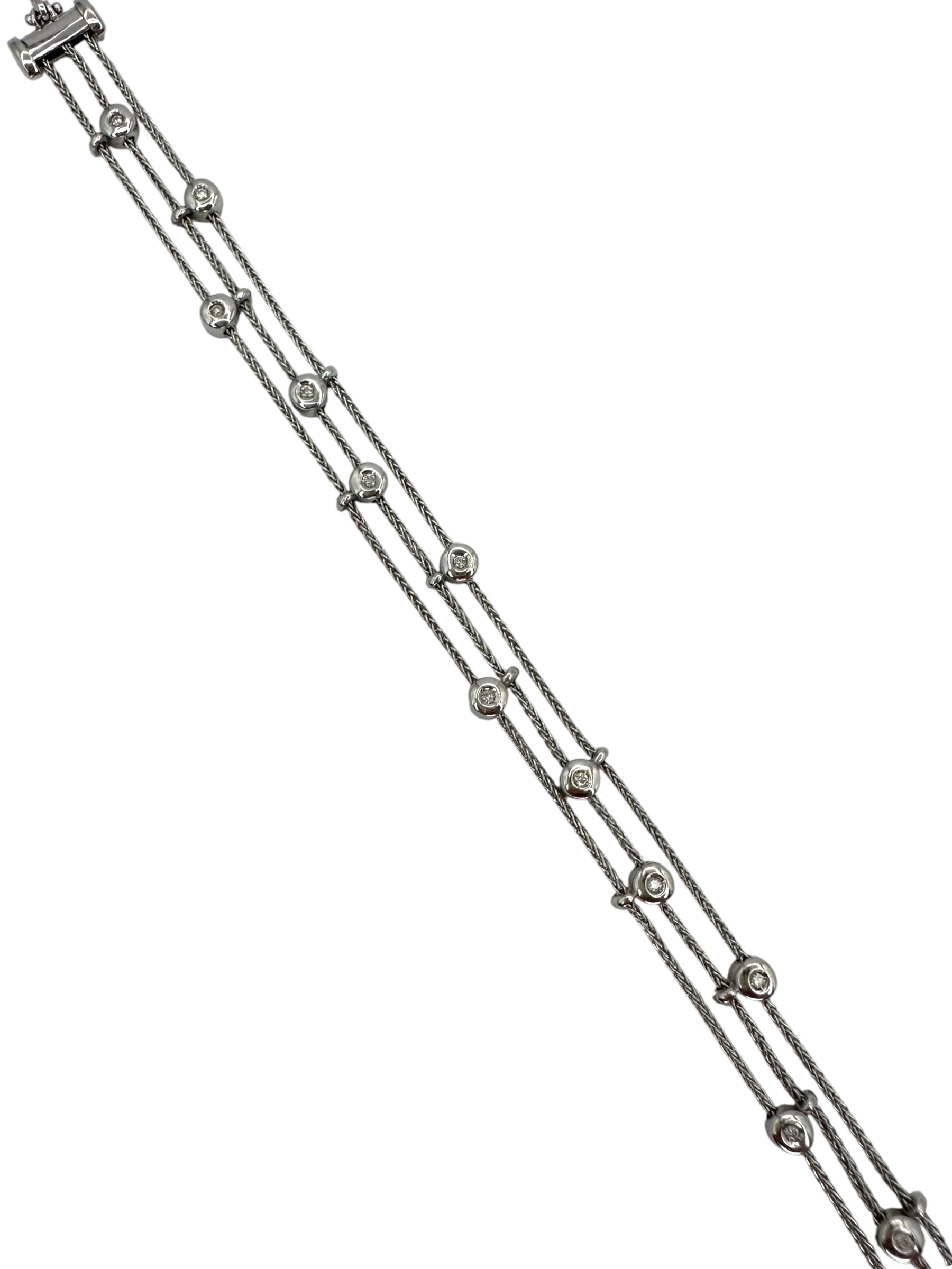 14k Floating Diamond Bracelet