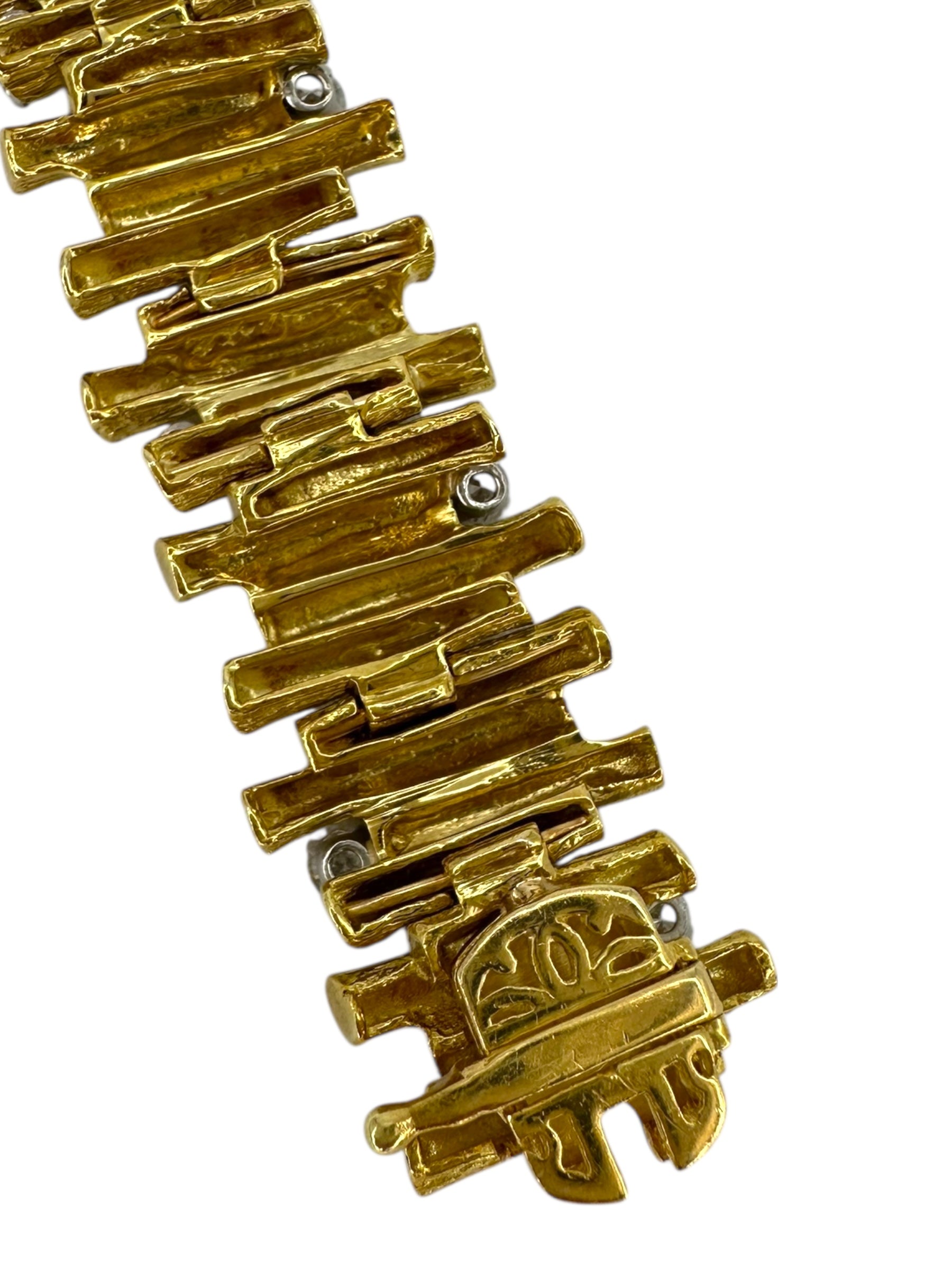 18k Textured Diamond Bracelet