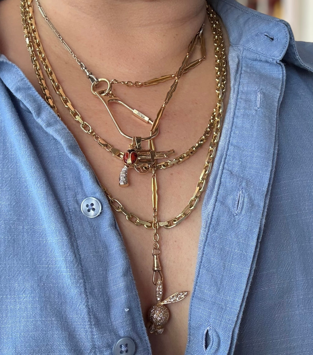 14k Carabiner Style Connector Pendant