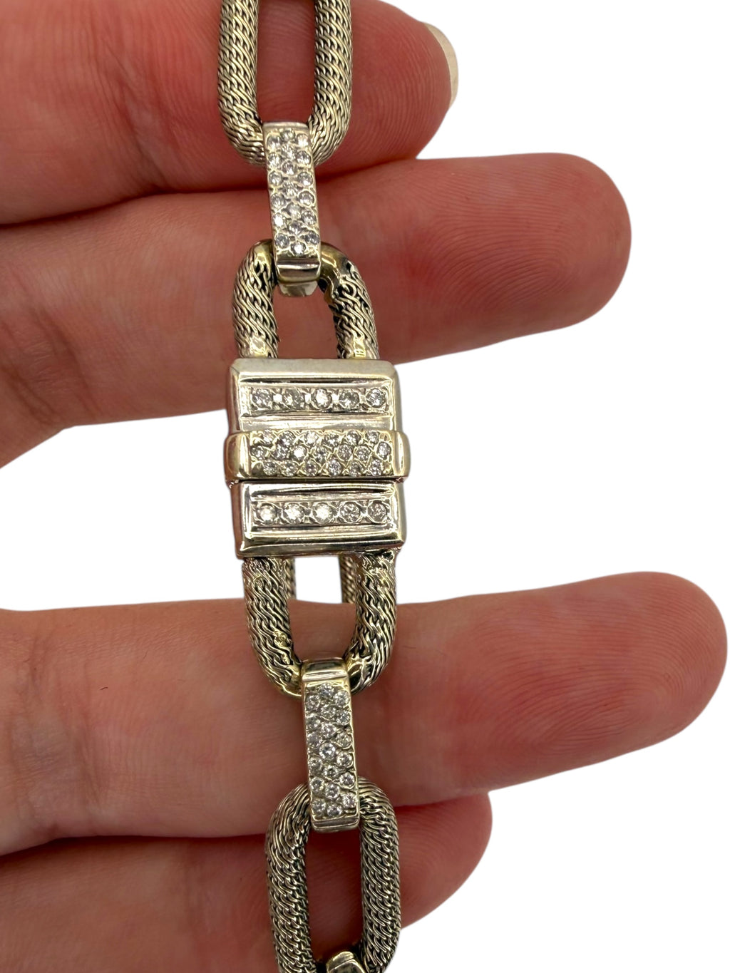18k Woven Link Chain Bracelet