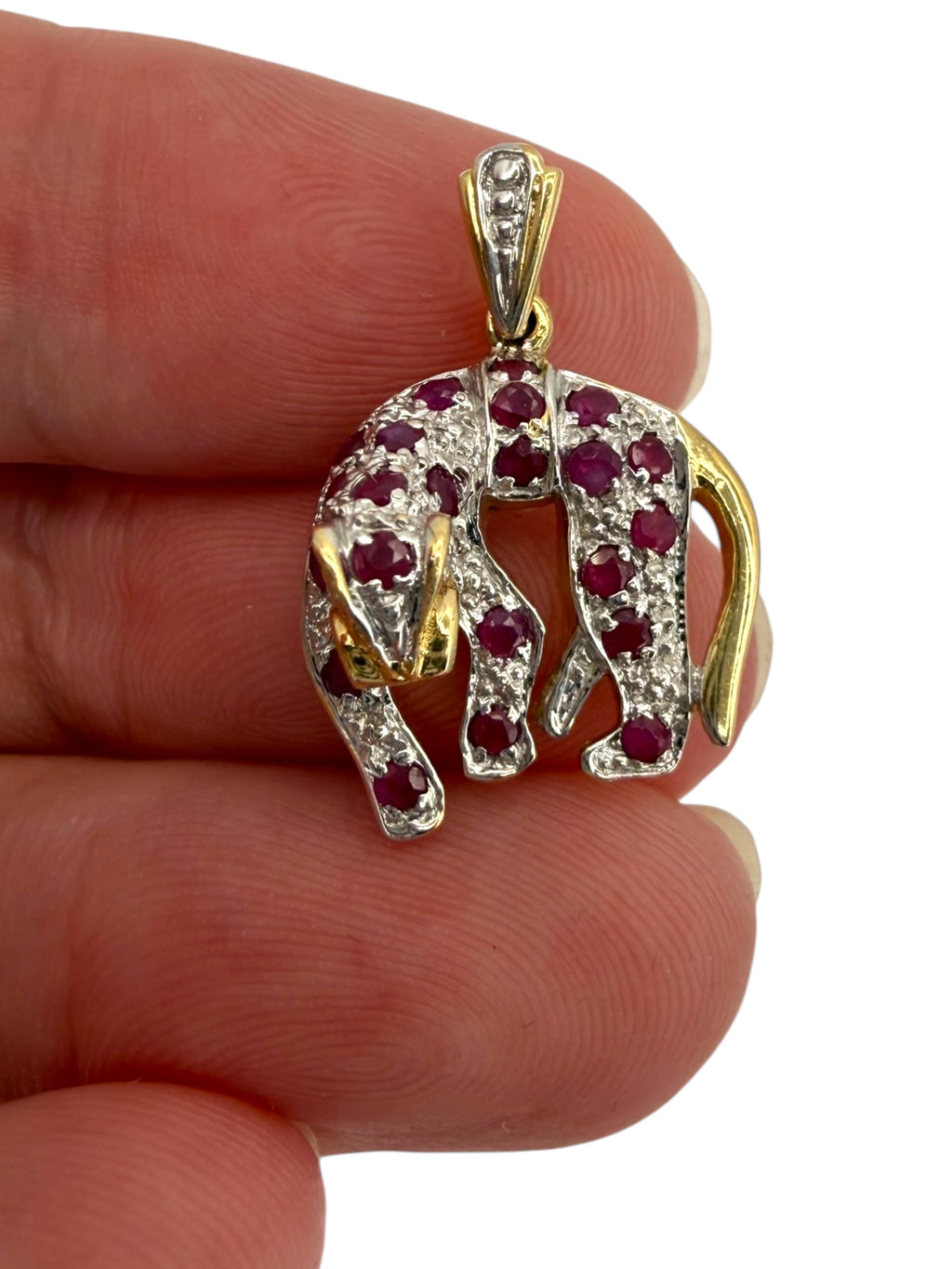 14k Ruby Panther Pendant