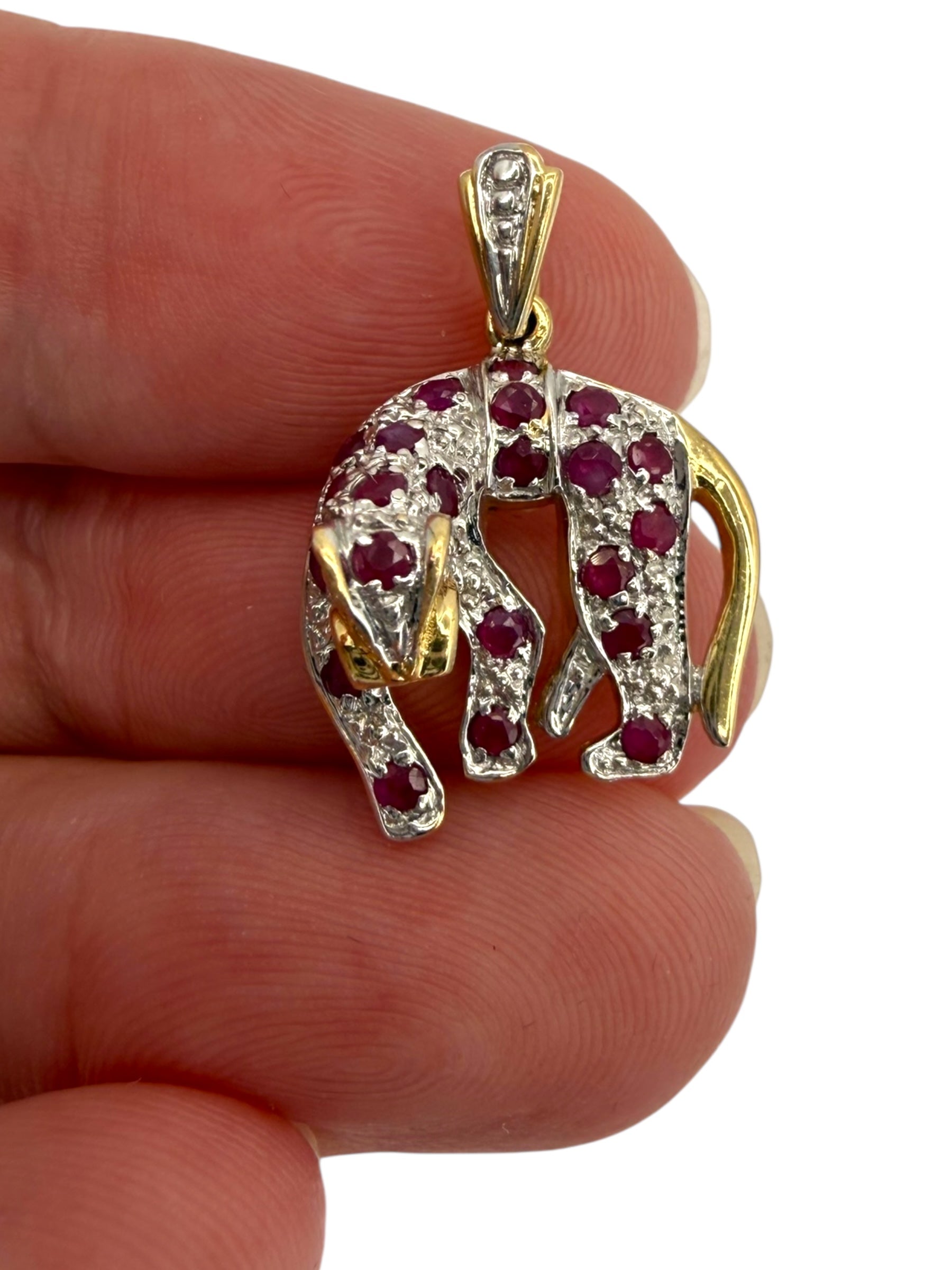 14k Ruby Panther Pendant