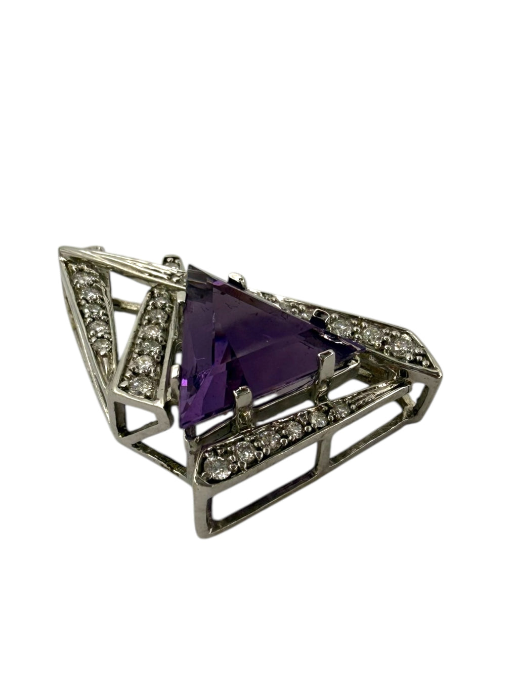 14k Amethyst Diamond Pendant