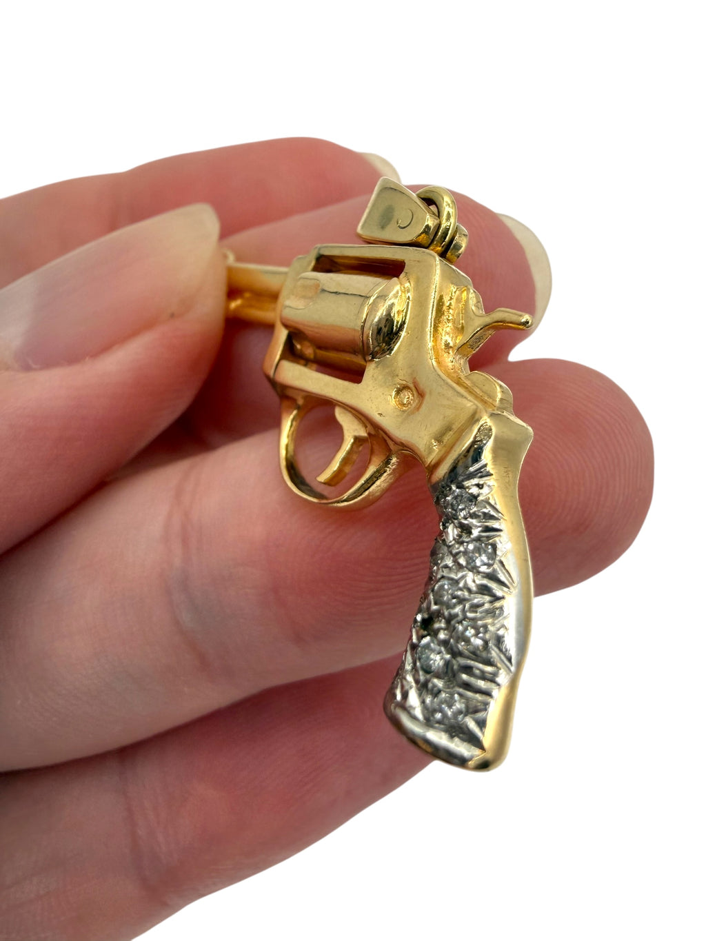 14k Diamond Revolver Pendant