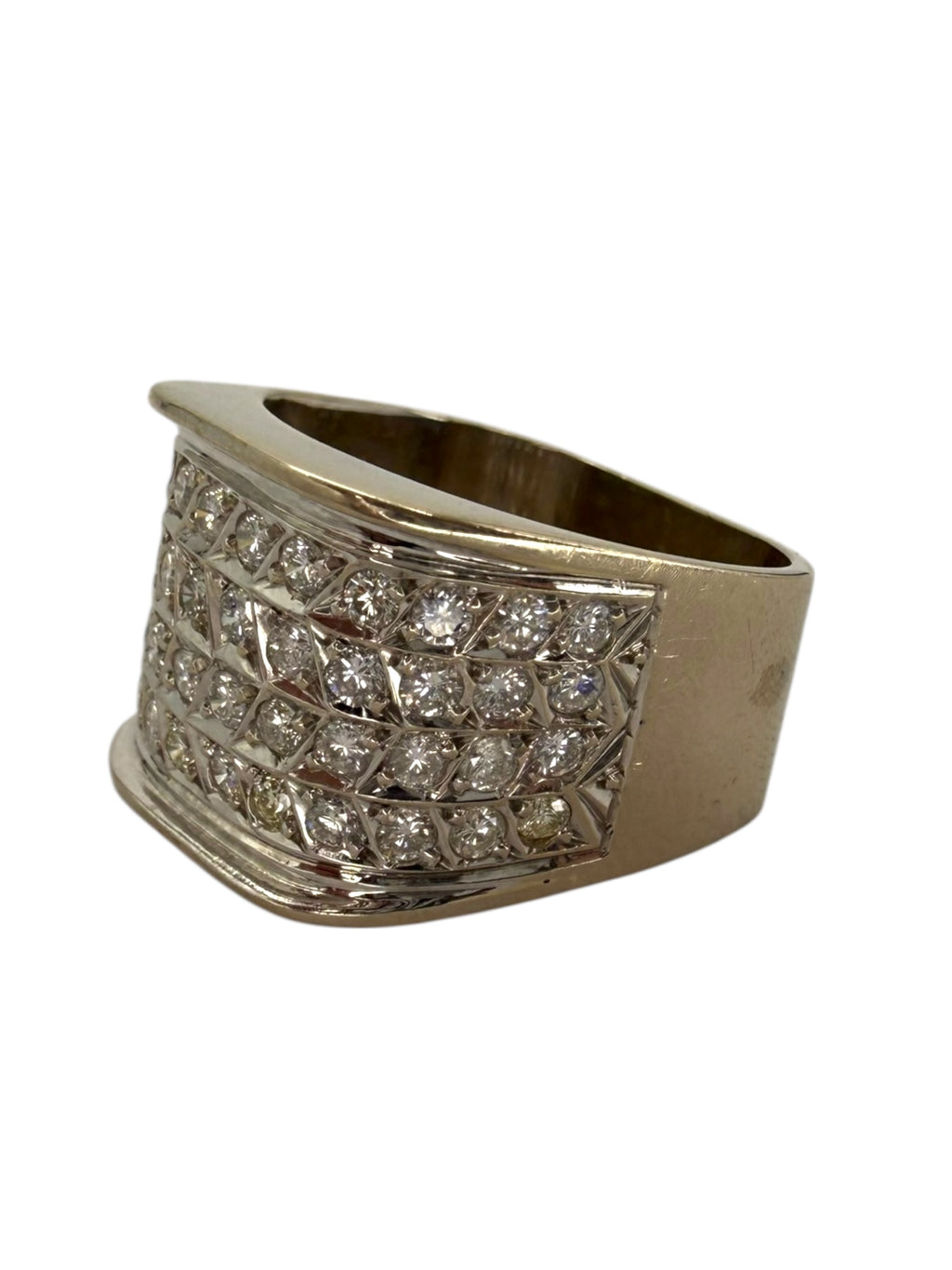 15k Diamond Geometric Ring