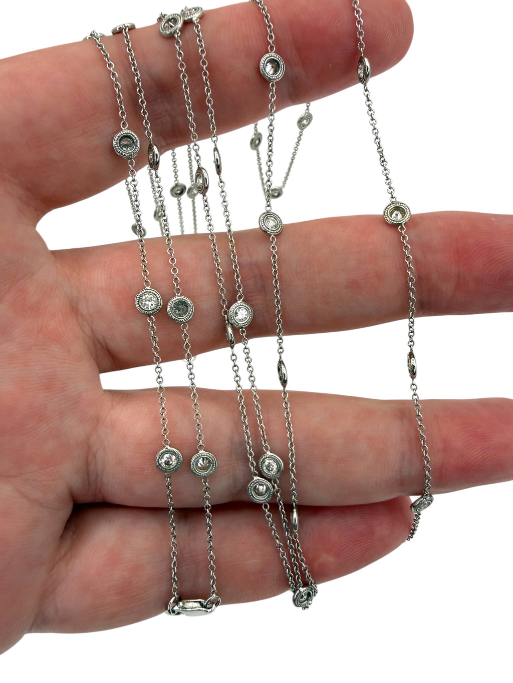 14k Diamond Station Necklace
