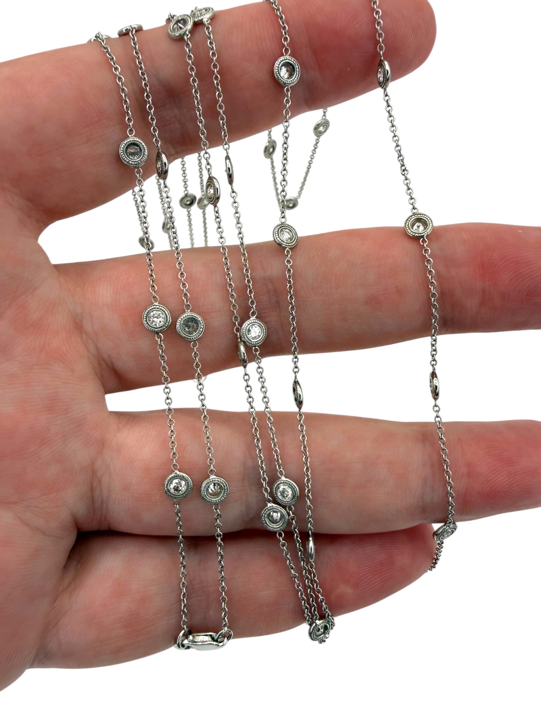 14k Diamond Station Necklace