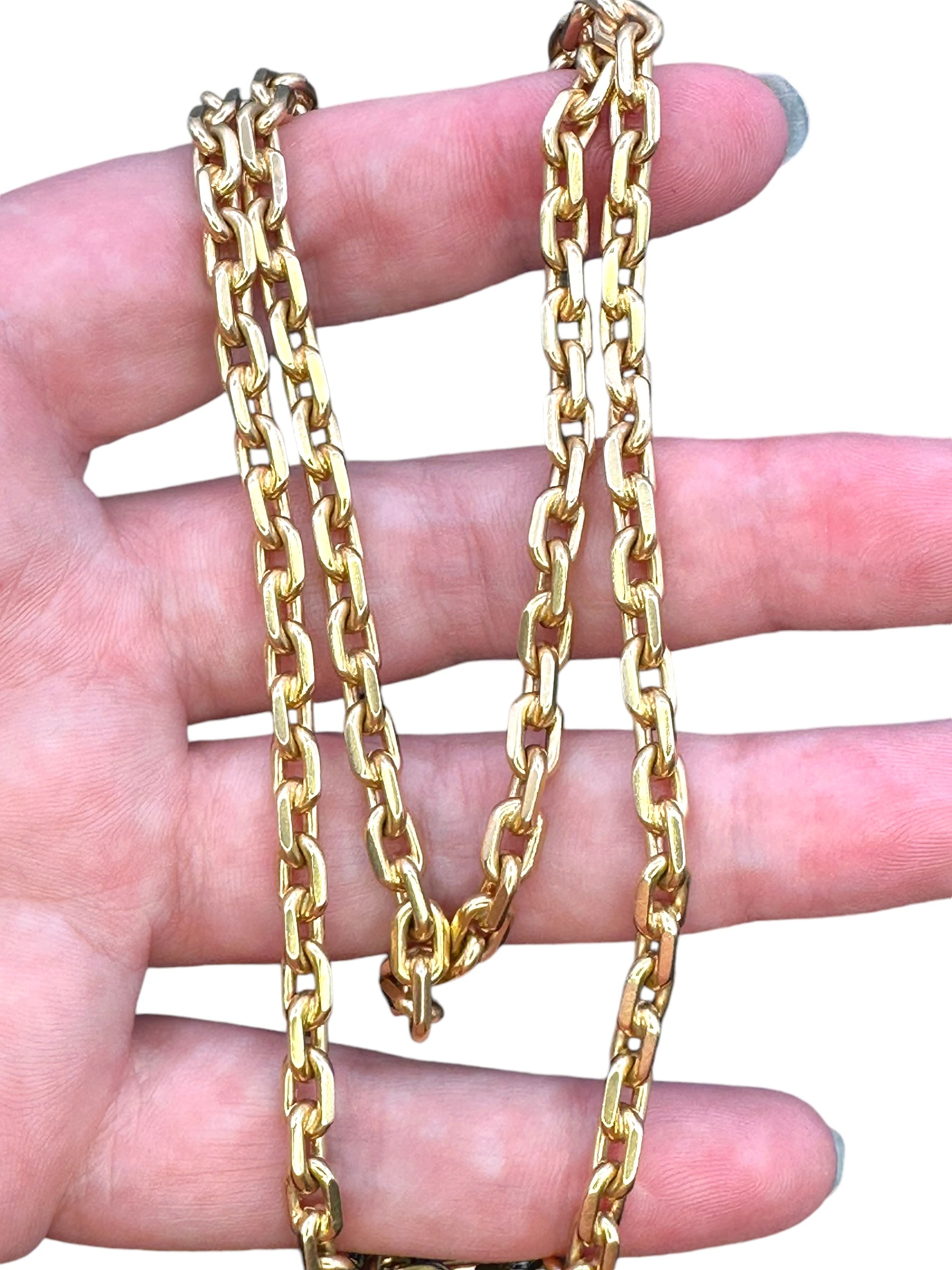 18k Biker Link Chain Necklace