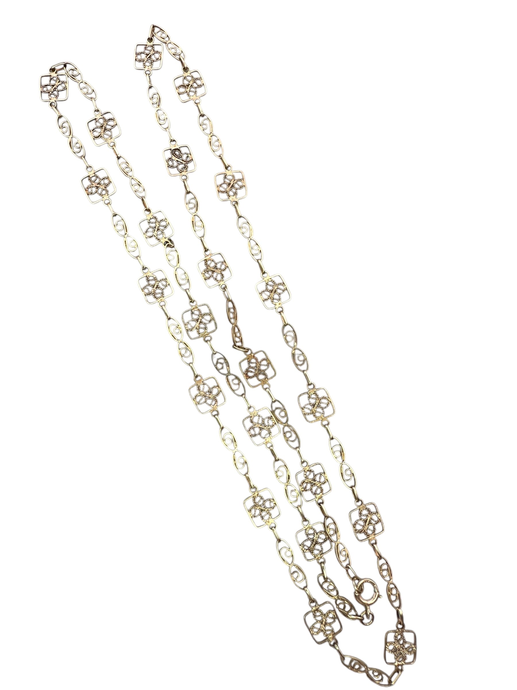 14k Filigree Delicate Necklace