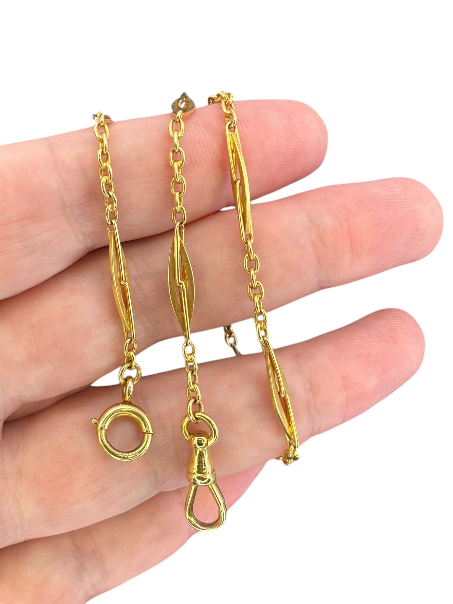 14k Twist Diamond Link Watch Chain