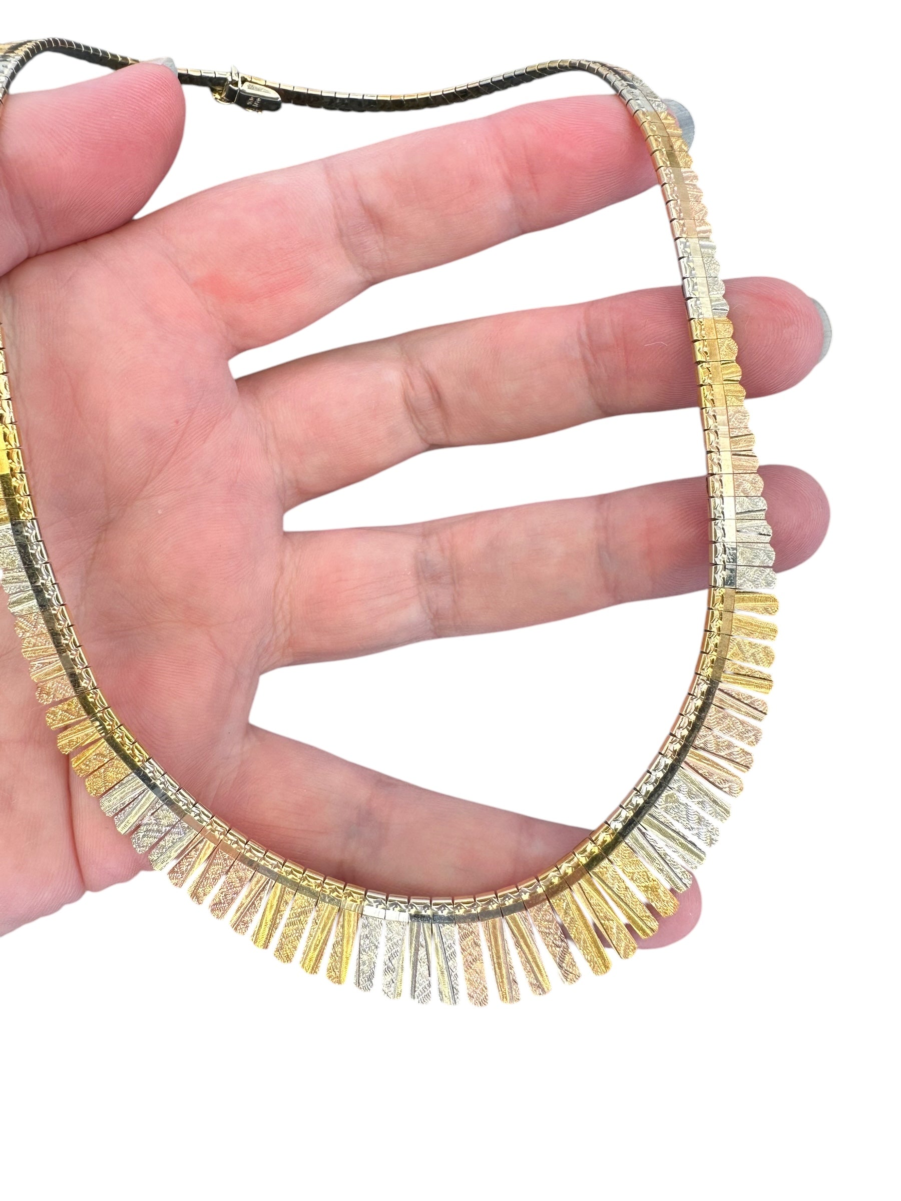 18k Tri-tone Gold Cleopatra Necklace