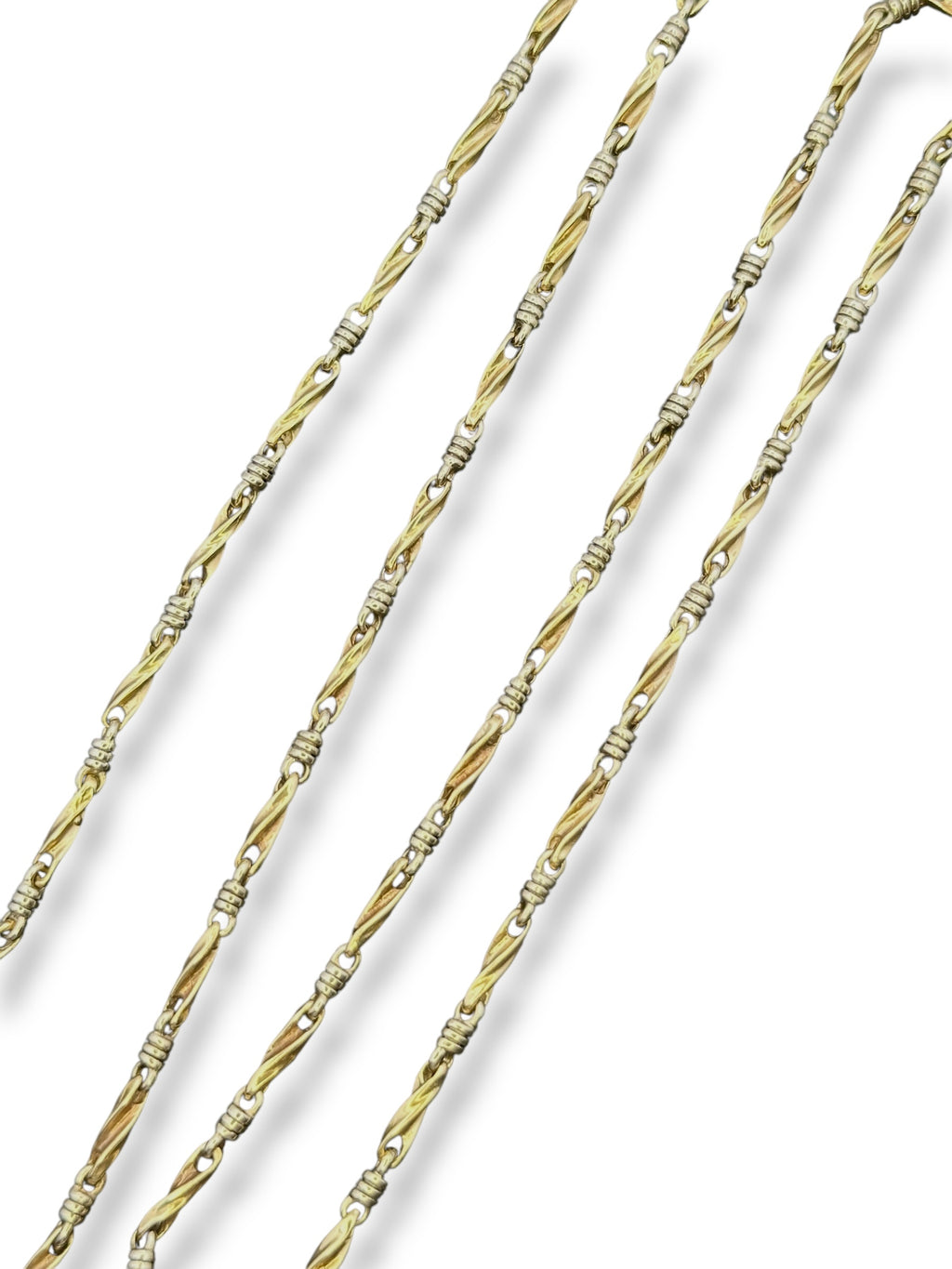 14k Two Tone Twist Link Necklace